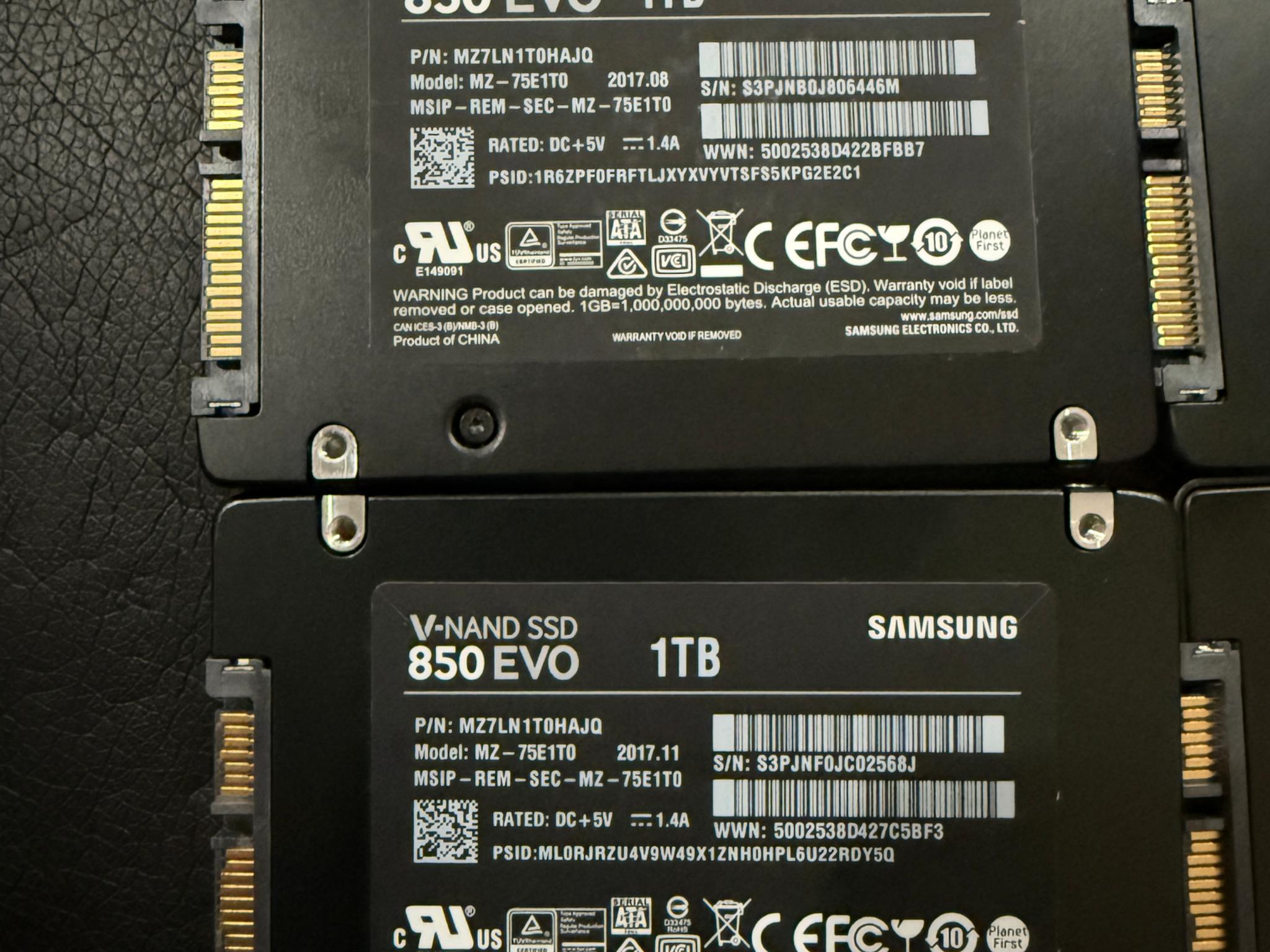 Multiple Samsung SSDs | Varies in sizes