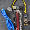VER009S PCI-E Riser Card 009S PCI Express PCIE 1X to 16X Extender 1M 0.6M USB 3.0 Cable SATA to 6Pin
