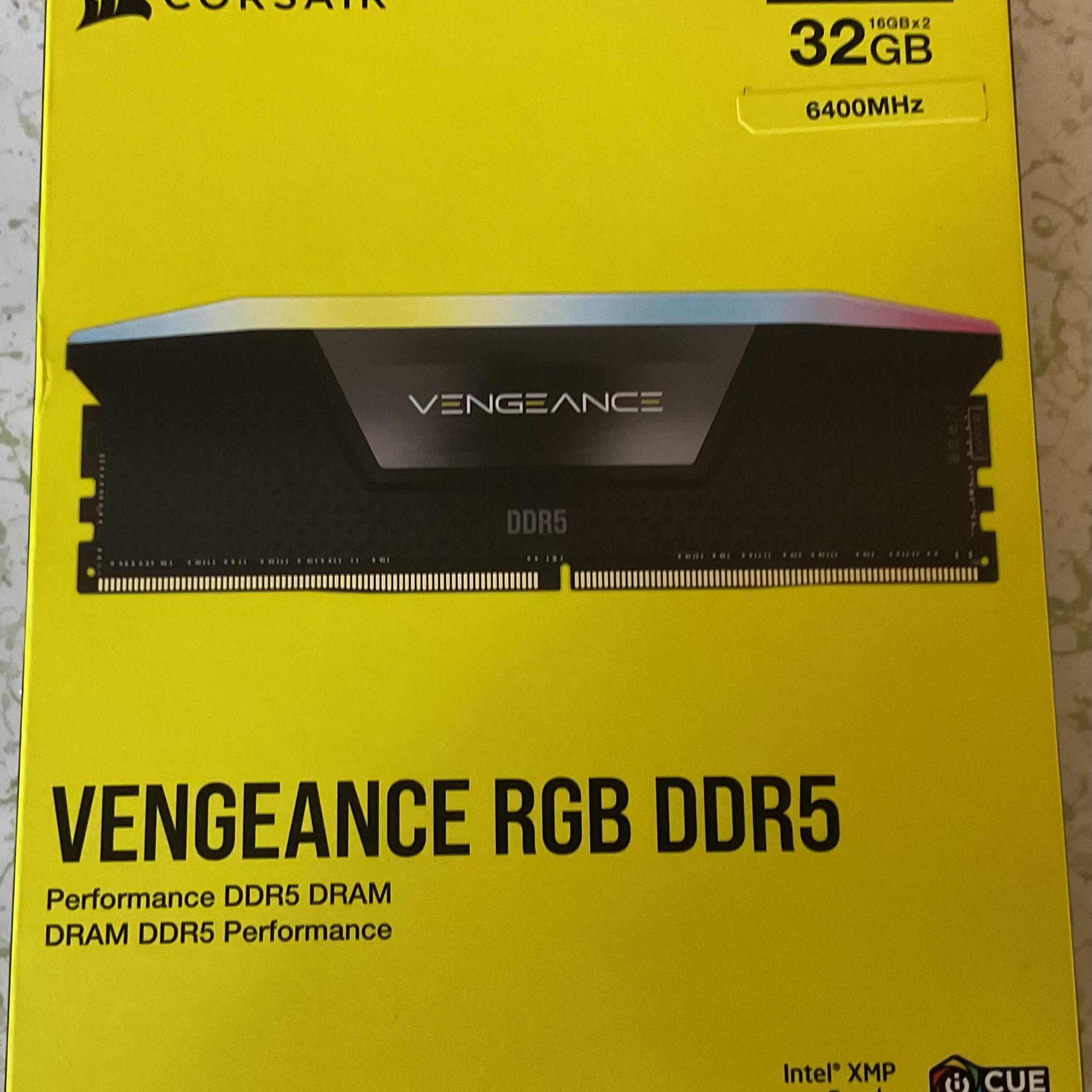 CORSAIR VENGEANCE RGB DDR5 32GB(2X16GB) 6400MHz CL36 XMP 3.0 READY
