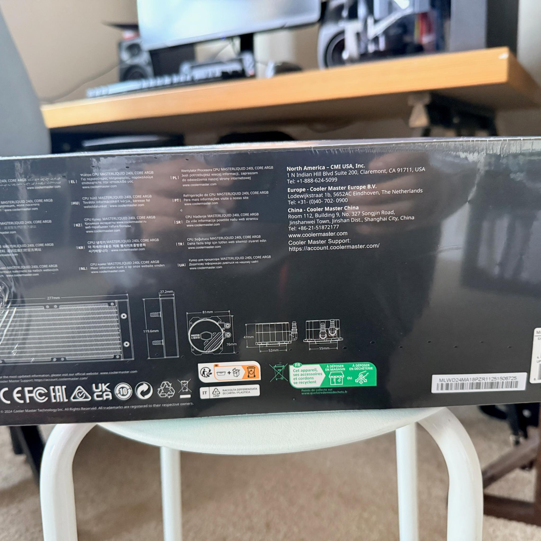 Cooler Master MasterLiquid 240L Core ARGB 240mm AIO - Brand New Sealed