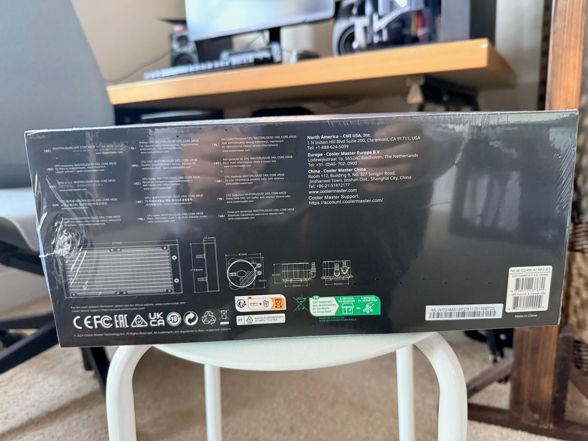 Cooler Master MasterLiquid 240L Core ARGB 240mm AIO - Brand New Sealed