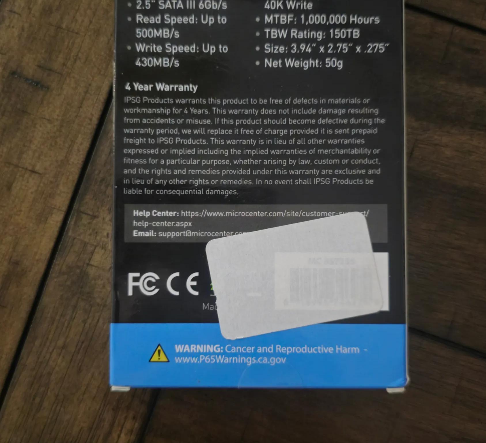 Inland Platinum 256gb sata ssd