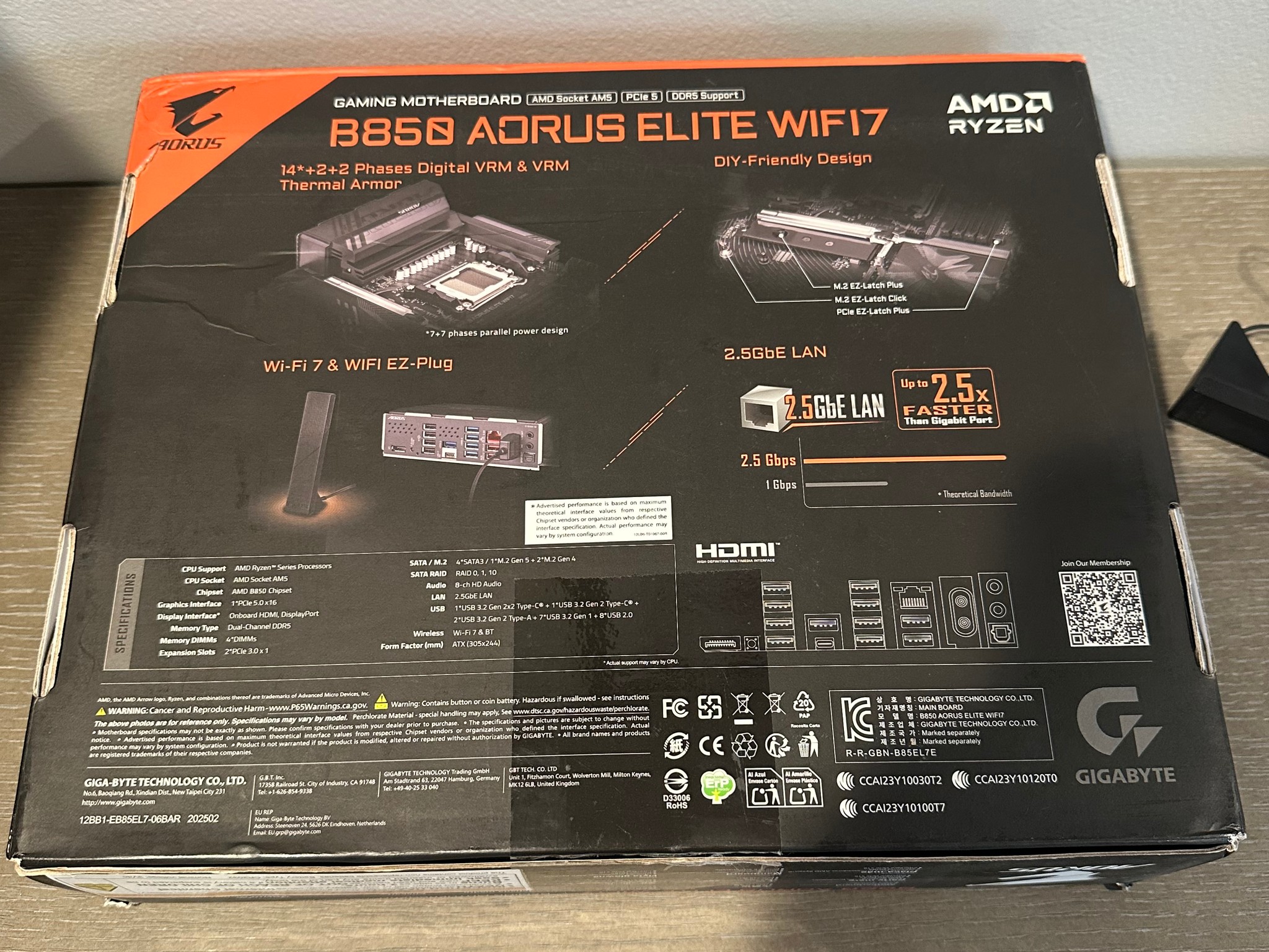 Gigabyte B850 Aorus Elite Wifi7