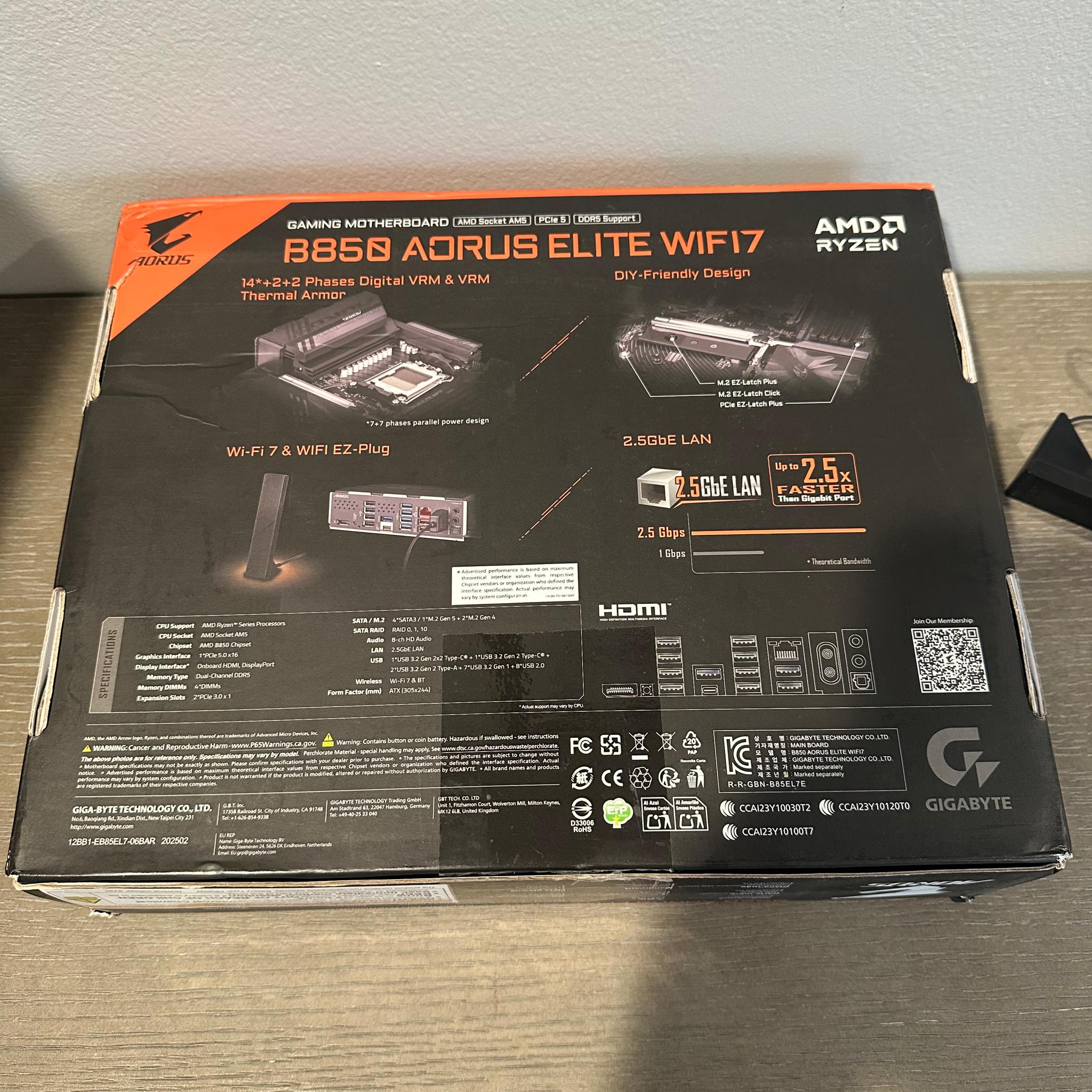 Gigabyte B850 Aorus Elite Wifi7
