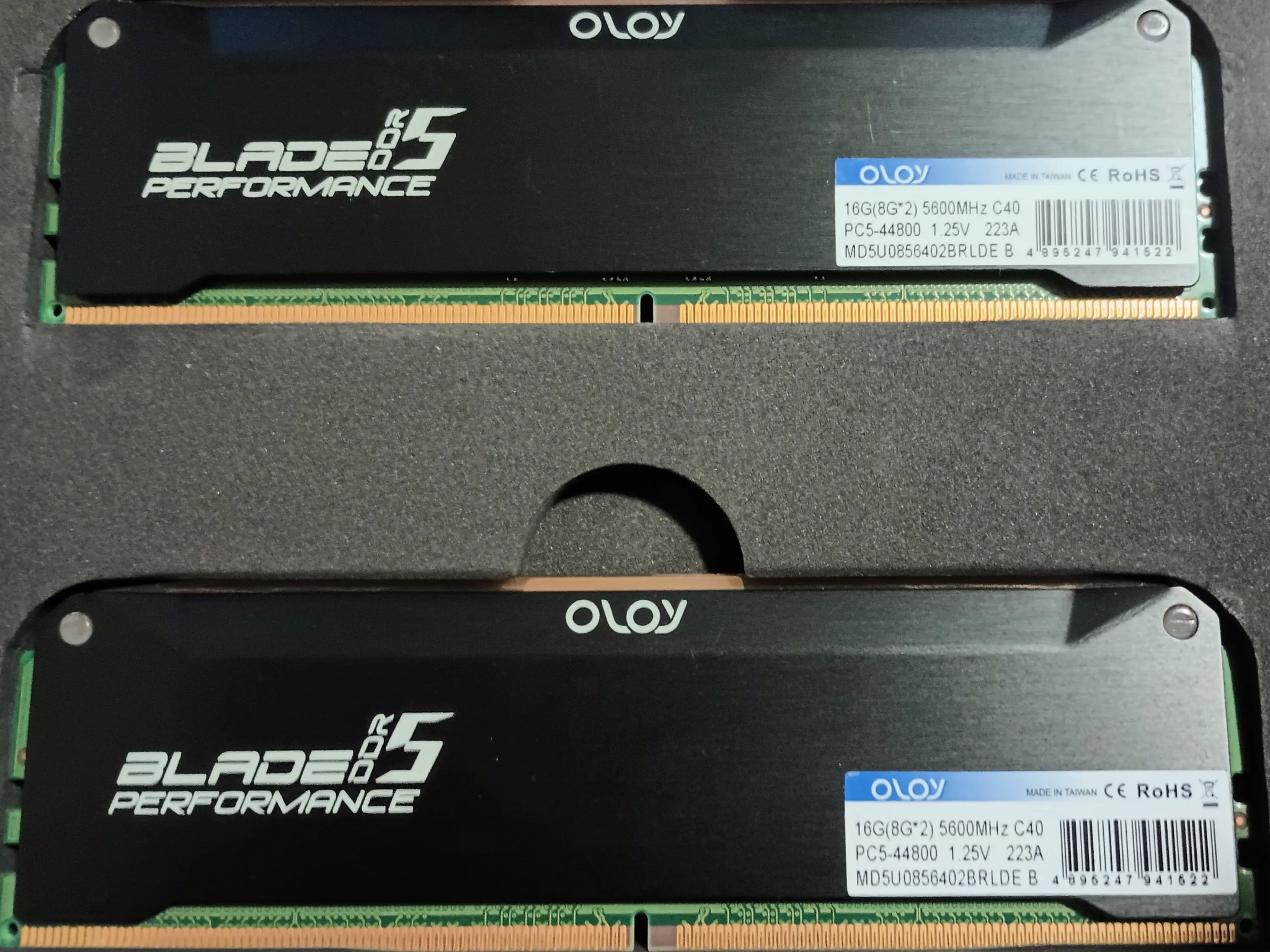 16gb DDR5 5600 CL40 OLOy Black Hairline Blade (2 x 8GB PC5 44800) RAM
