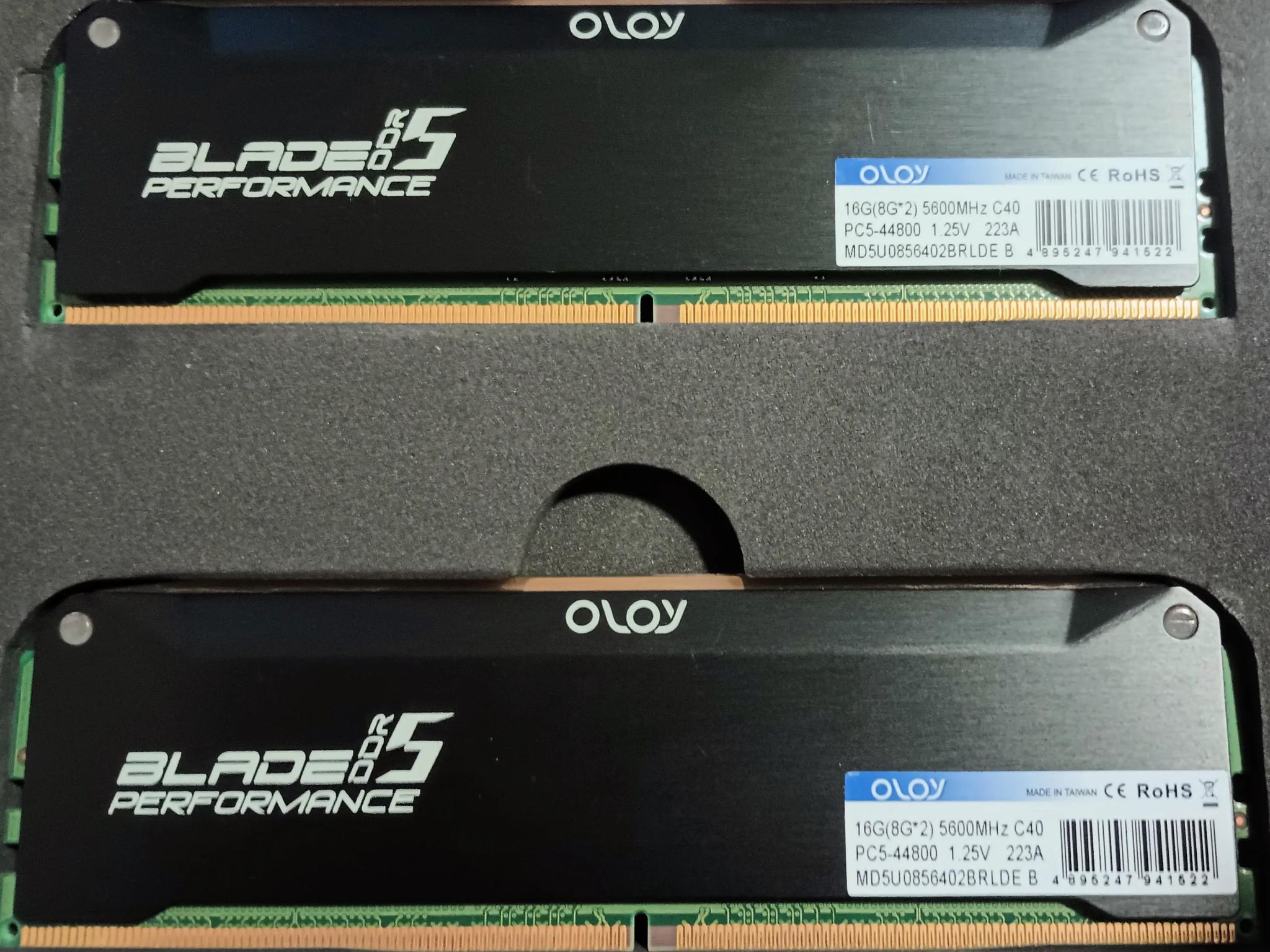 16gb DDR5 5600 CL40 OLOy Black Hairline Blade (2 x 8GB PC5 44800) RAM