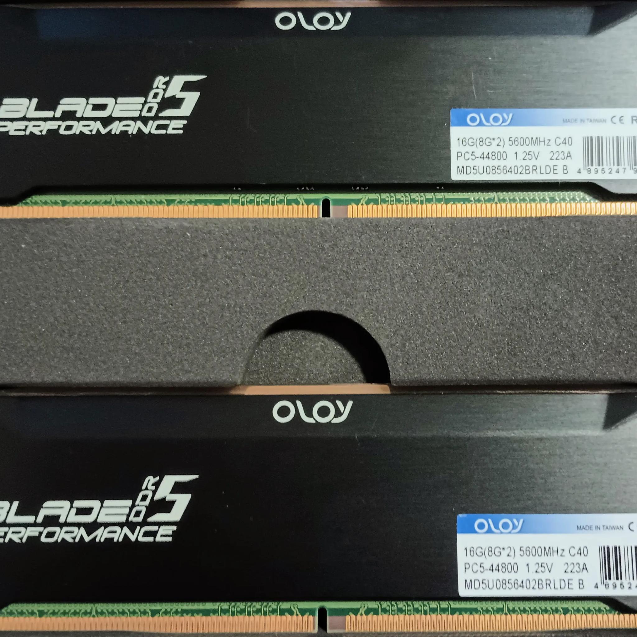16gb DDR5 5600 CL40 OLOy Black Hairline Blade (2 x 8GB PC5 44800) RAM