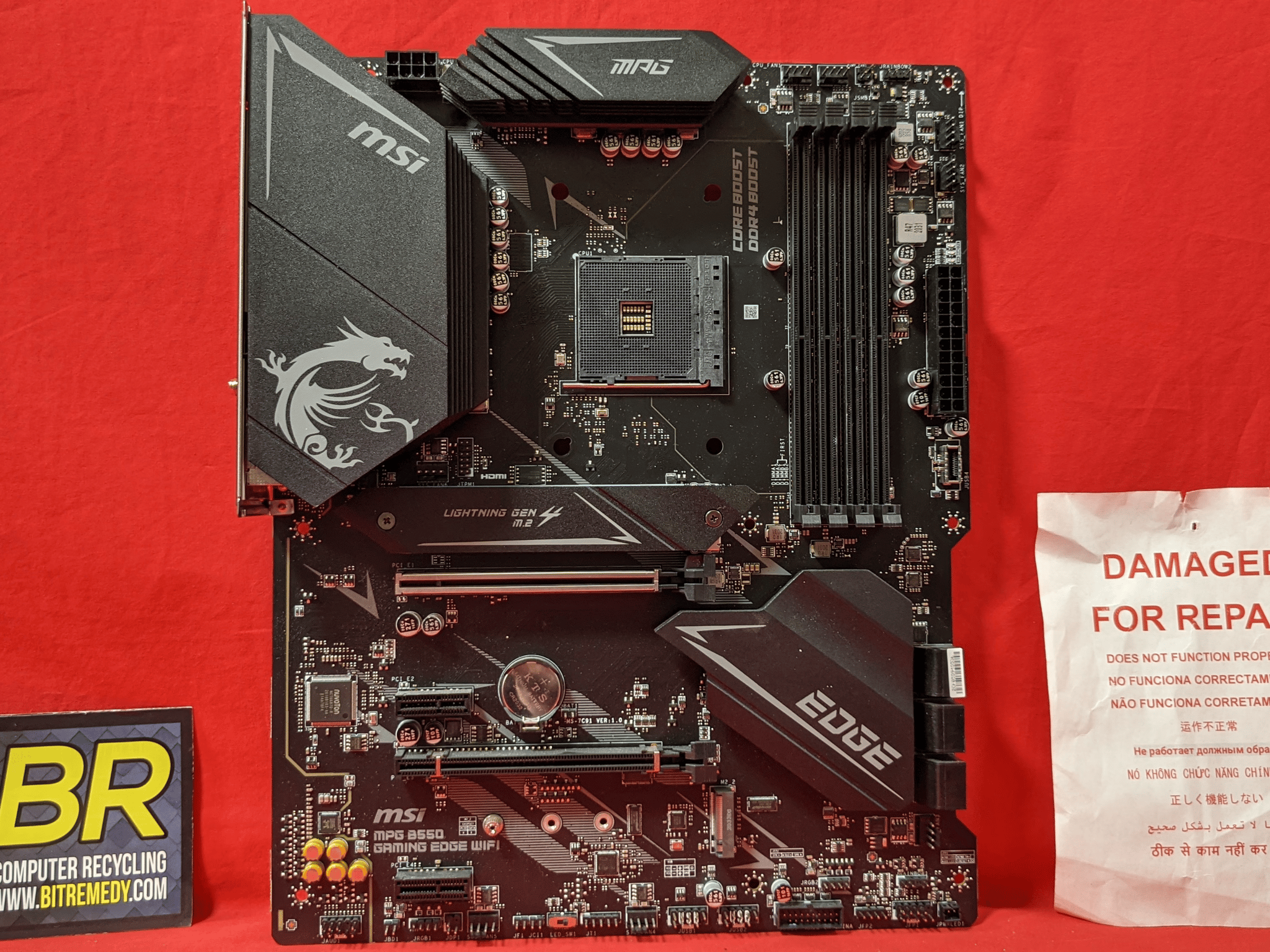 *AS IS/FOR REPAIR* MSI MPG B550 Gaming Edge WIFI AMD Socket AM4 DDR4 ATX Desktop Motherboard