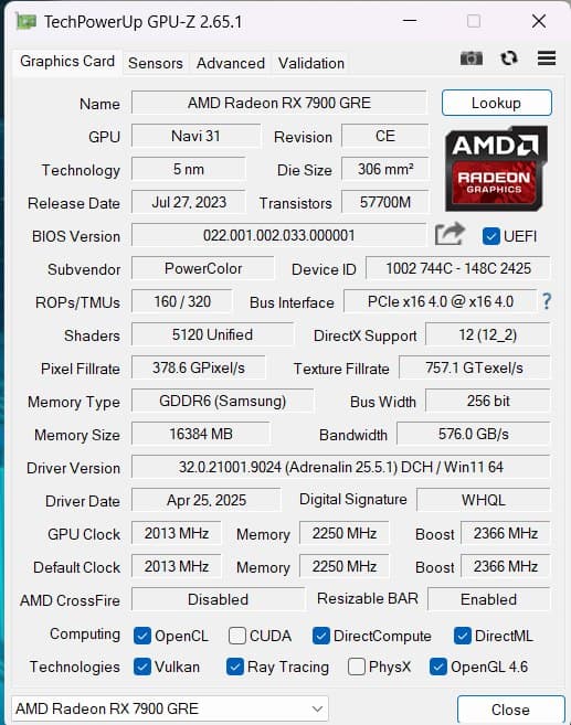 AMD RX 7900 GRE Hellhound Edition