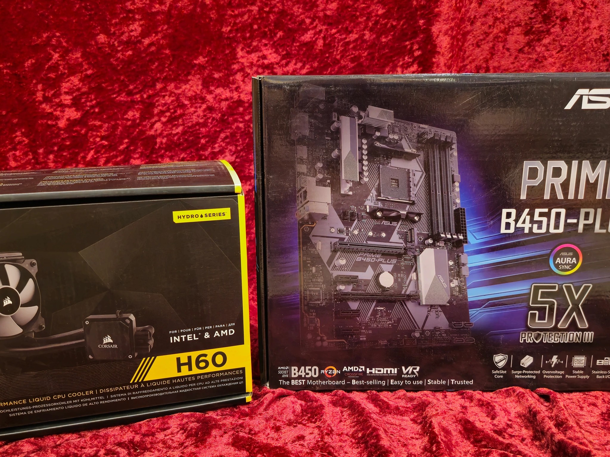 Asus Prime B450-Plus, Ryzen 5 2600x & CorsAir H60