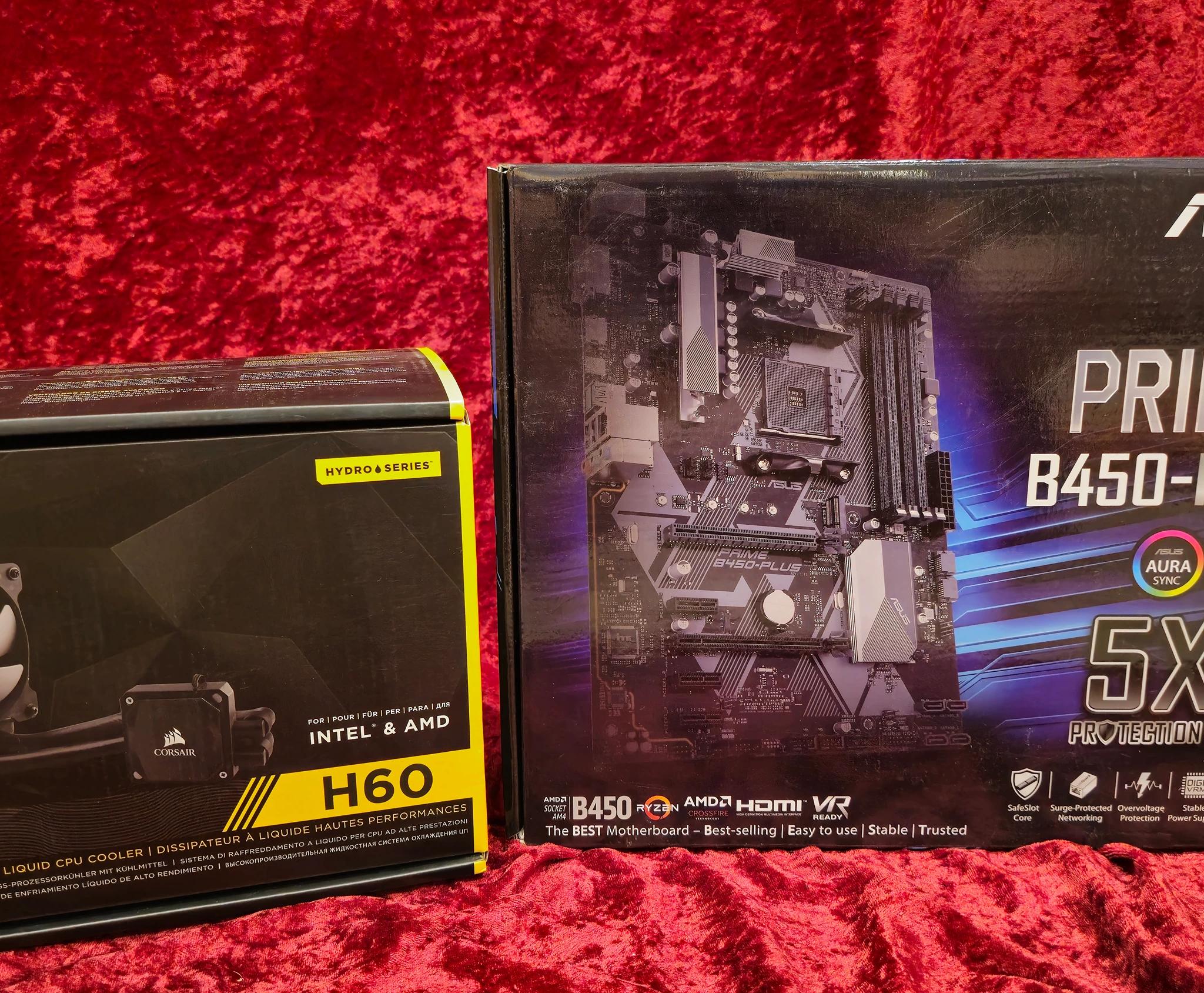 Asus Prime B450-Plus, Ryzen 5 2600x & CorsAir H60
