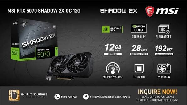 MSI GeForce RTX 5070 12G SHADOW 2X OC