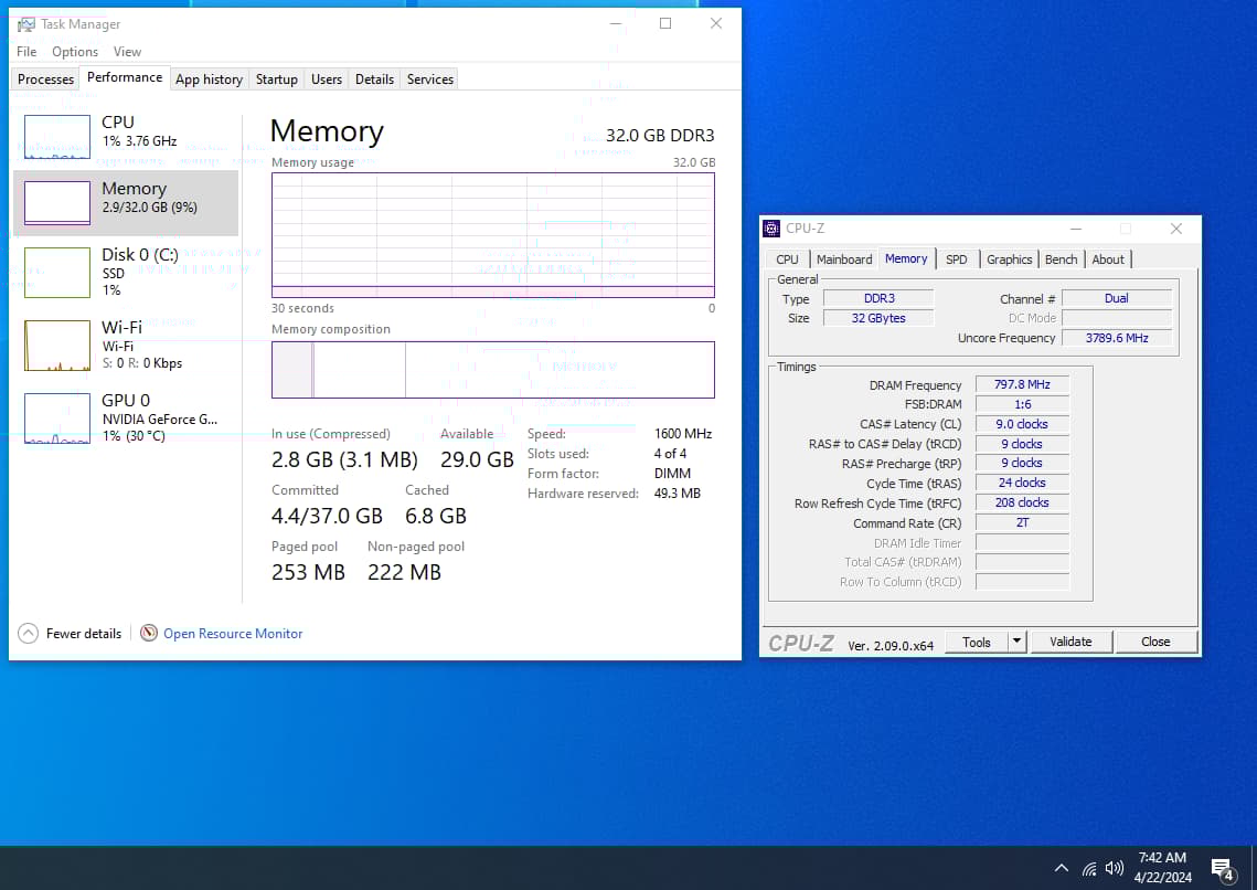 Combo: Motherboard/CPU/Memory - Intel Xeon Processor E3-1231 v3 - Asrock Z97 Pro4 - Crucial 32gb Mem