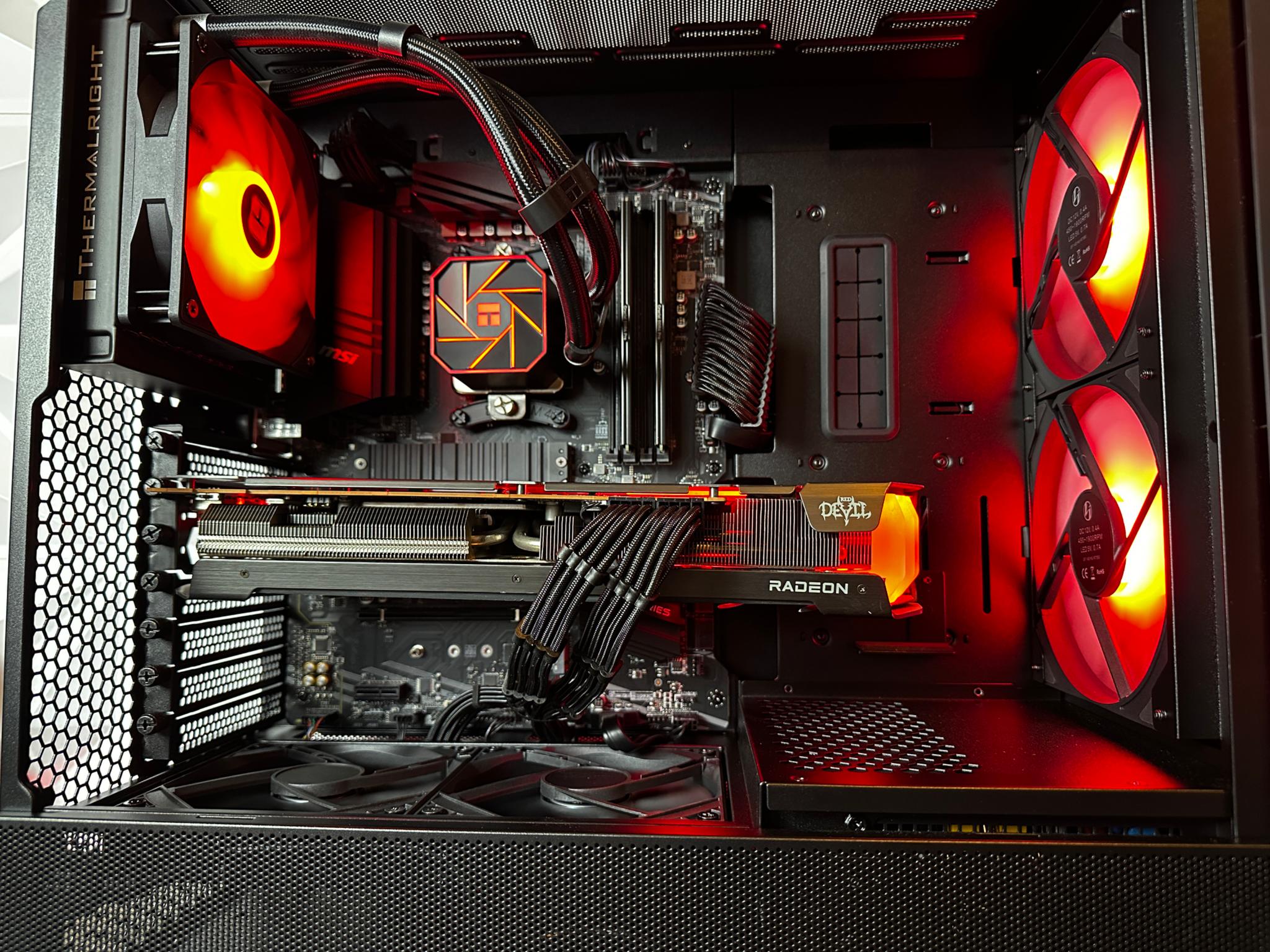 ⚫️"Red Devil"👹 1440P Gaming PC | Ryzen 5 5600x 6C/12T | Radeon 6700xt | 32GB DDR4 | 1TB M.2 SSD |