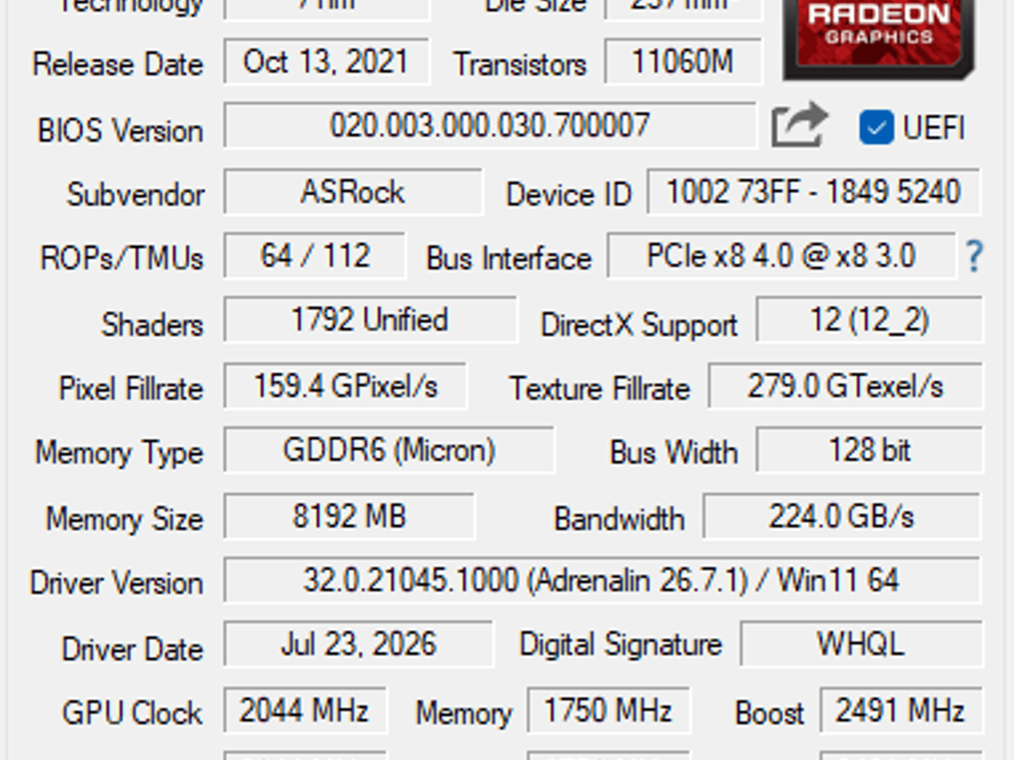 ASRock Challenger Radeon RX 6600