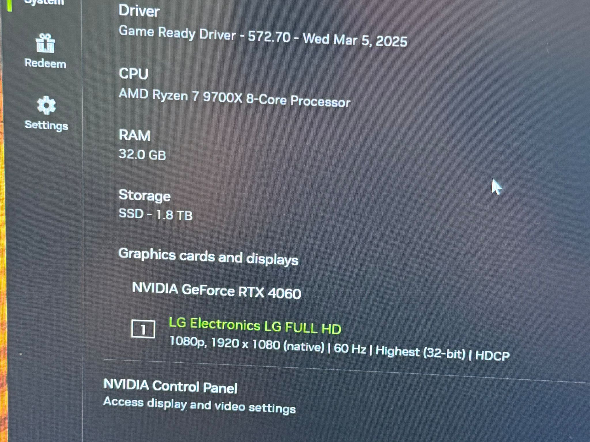 New Ryzen 9700X & RTX 4060