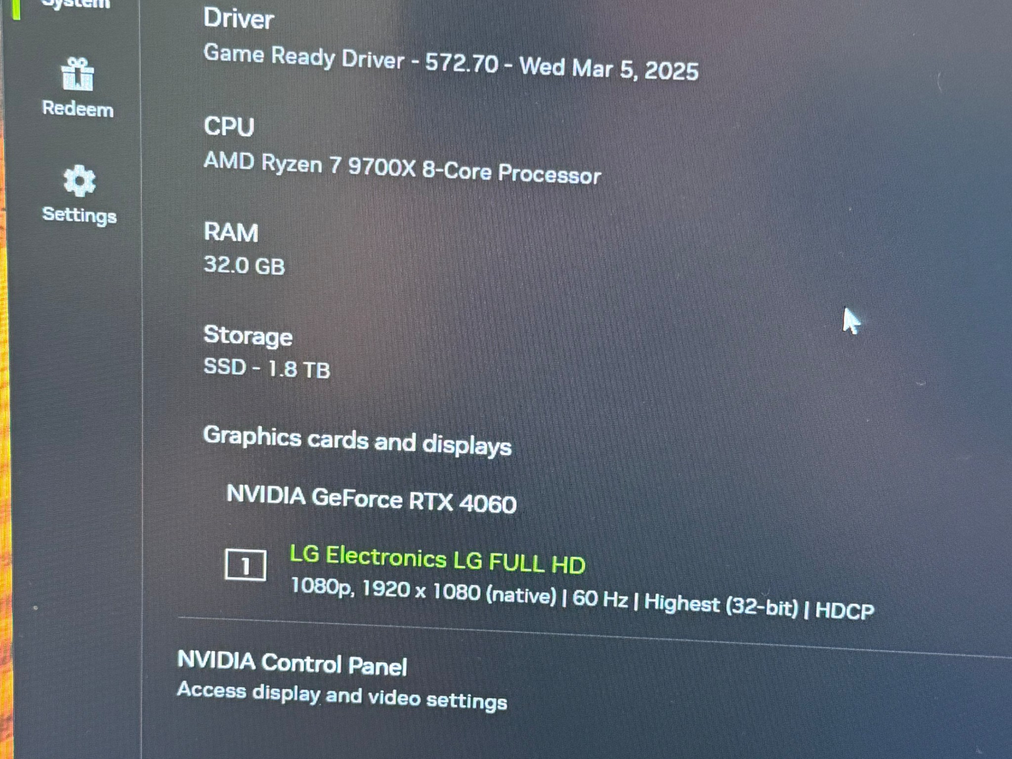 New Ryzen 9700X & RTX 4060