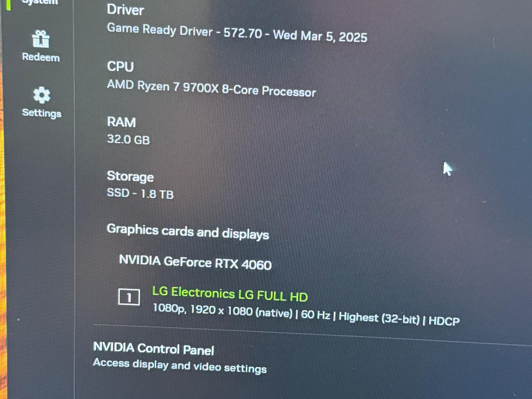 New Ryzen 9700X & RTX 4060