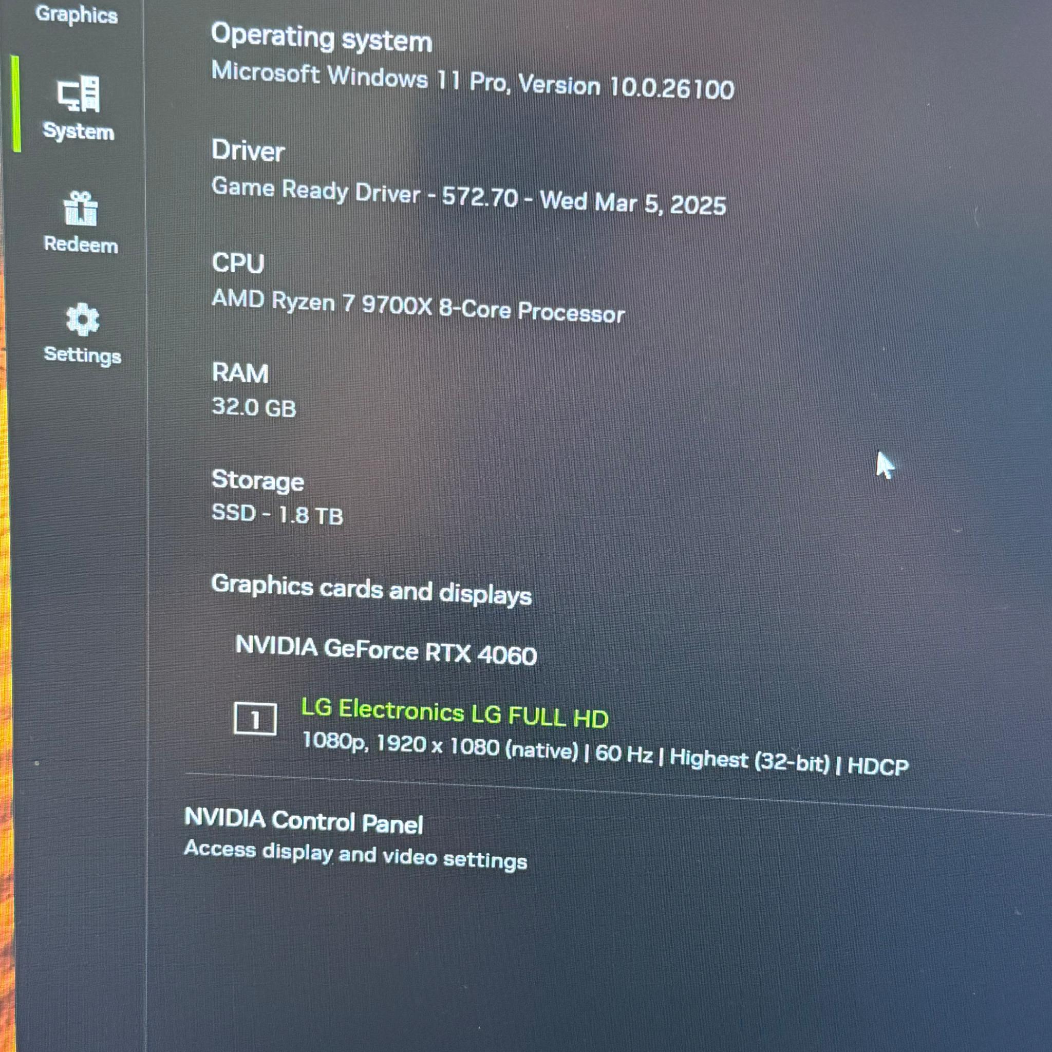 New Ryzen 9700X & RTX 4060