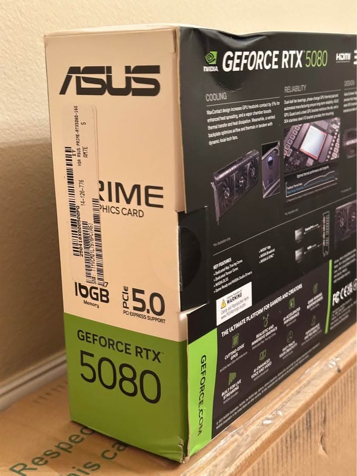 BNIB Asus RTX 5080 Prime 16G