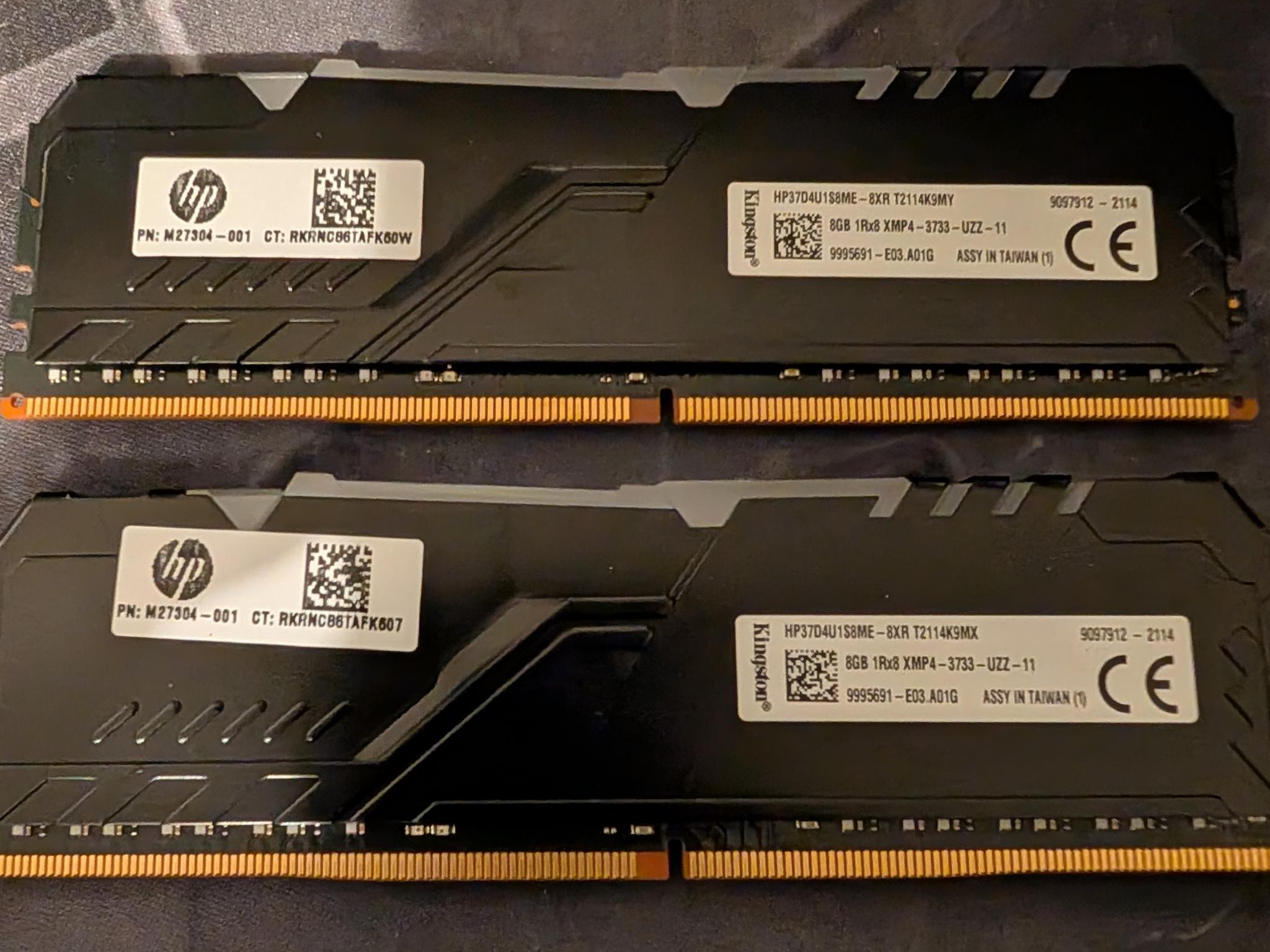 Hyper X Fury ddr4 16gb(2*8) ram