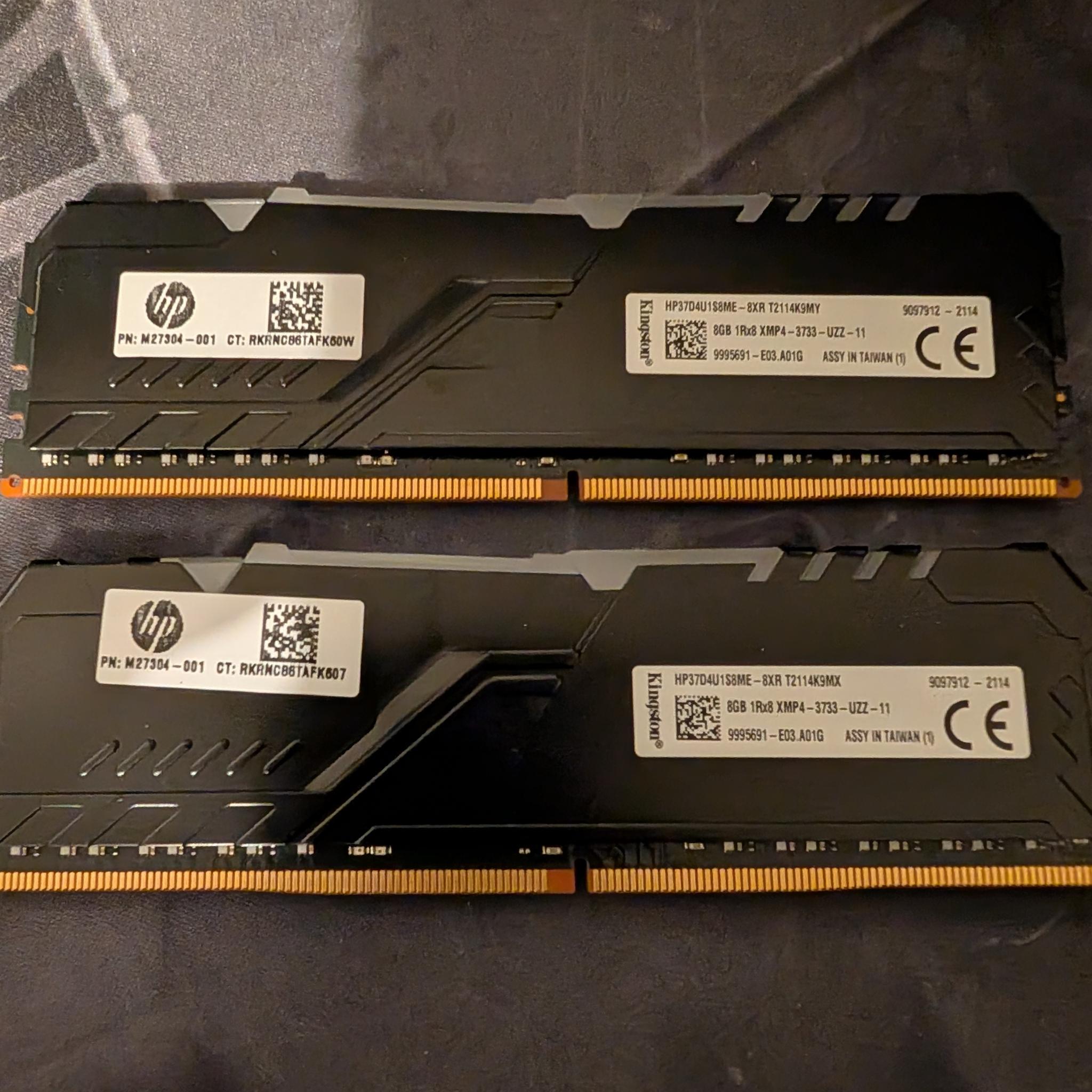 Hyper X Fury ddr4 16gb(2*8) ram