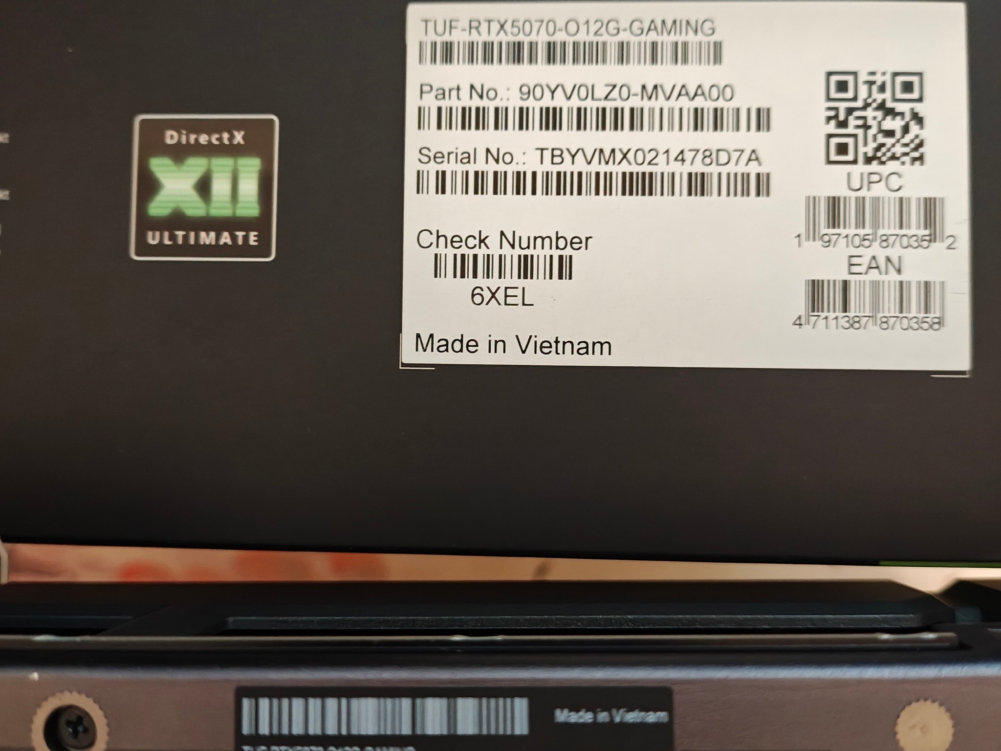 ASUS TUF Gaming GeForce RTX 5070 OC Edition