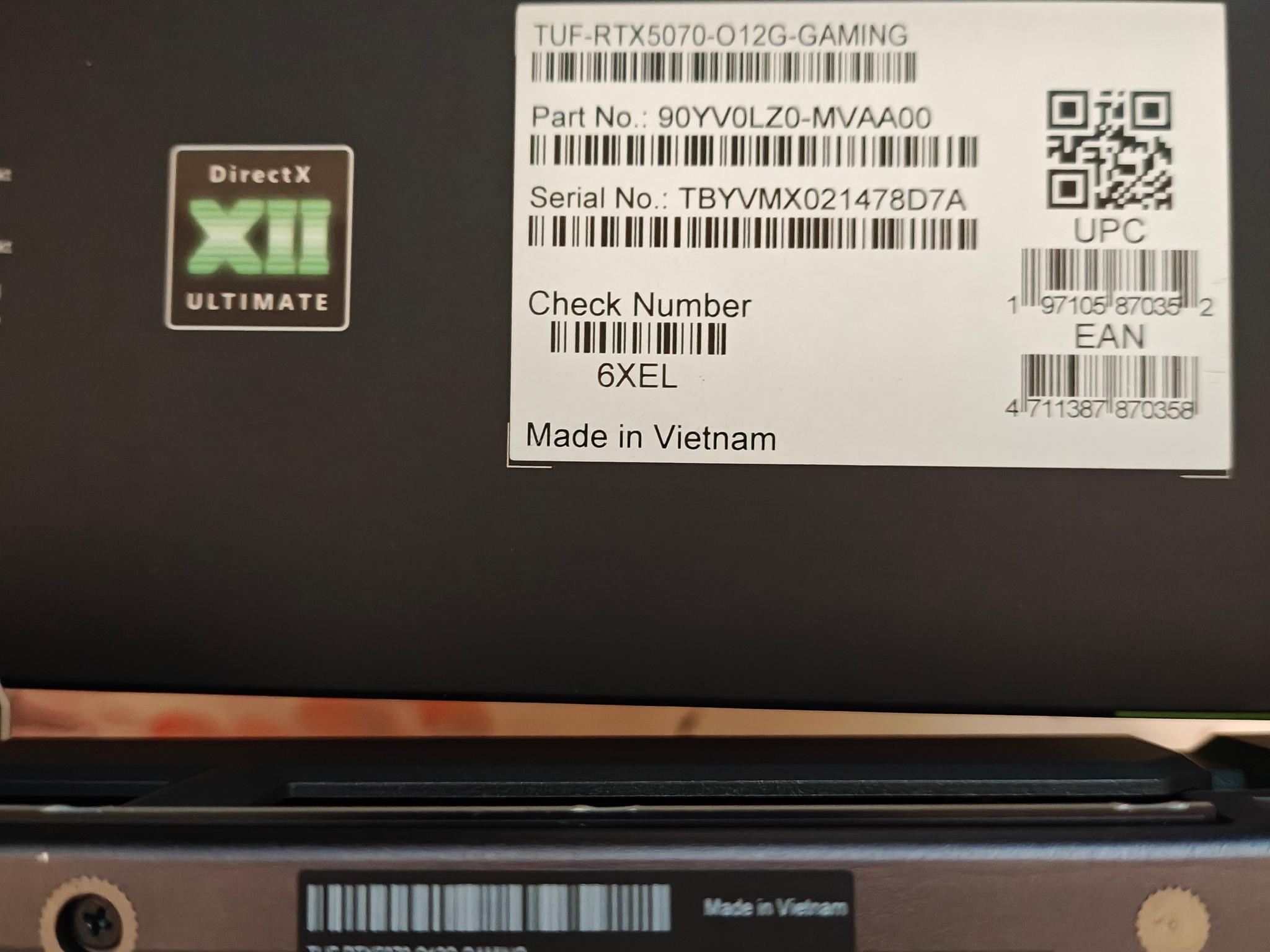 ASUS TUF Gaming GeForce RTX 5070 OC Edition