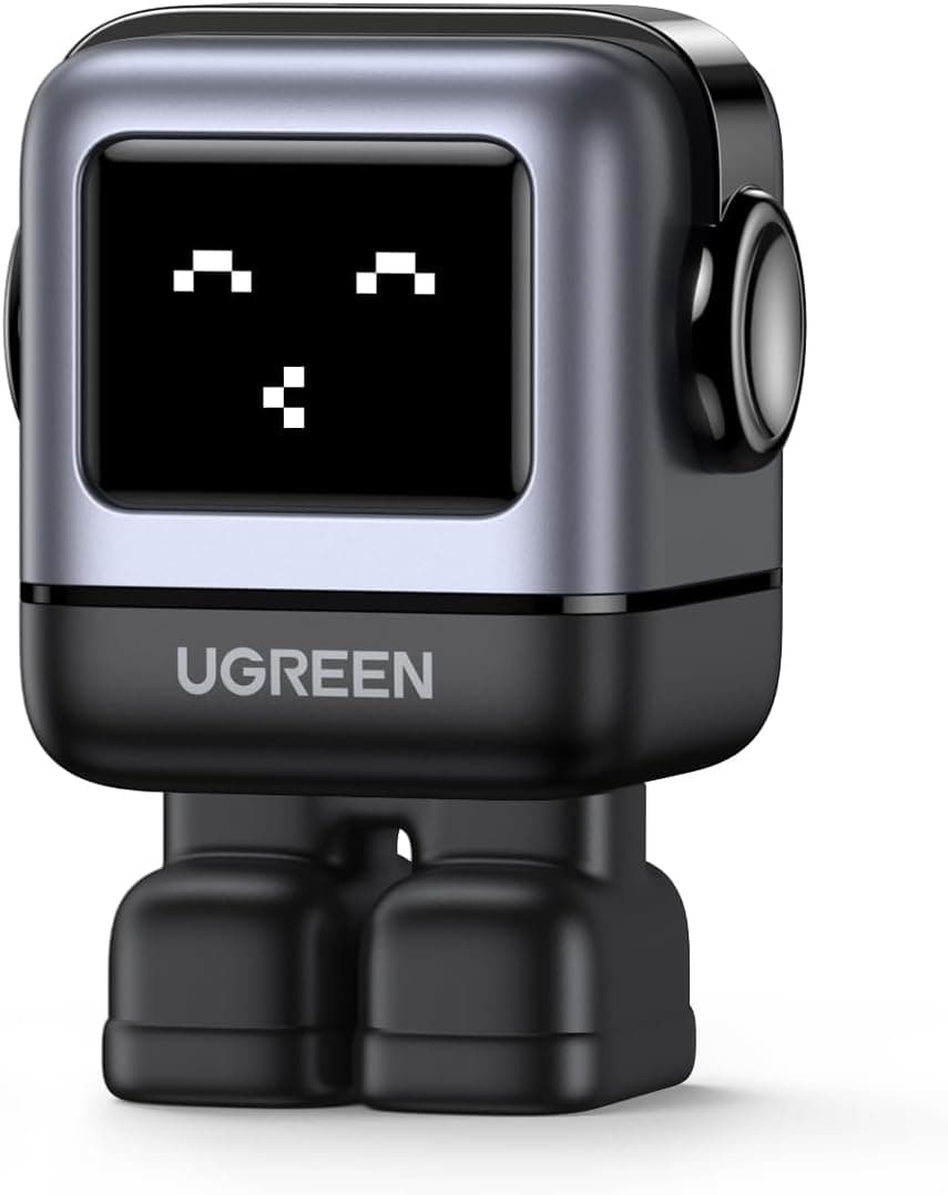 UGREEN RG 65W USB C Charger, Nexode 3-Port Robot GaN Fast Charger Block, Compact Wall Charger