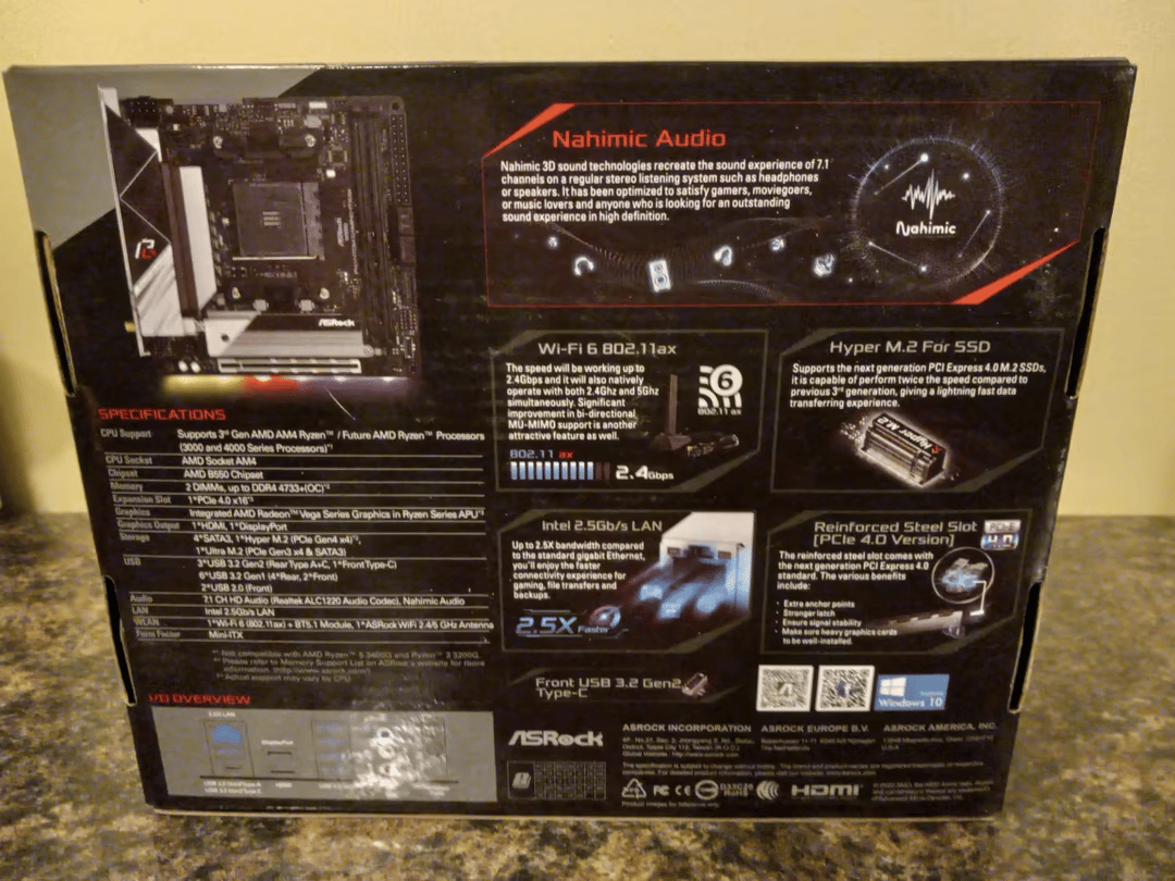 ASRock B550 Phantom Gaming-ITX/ax