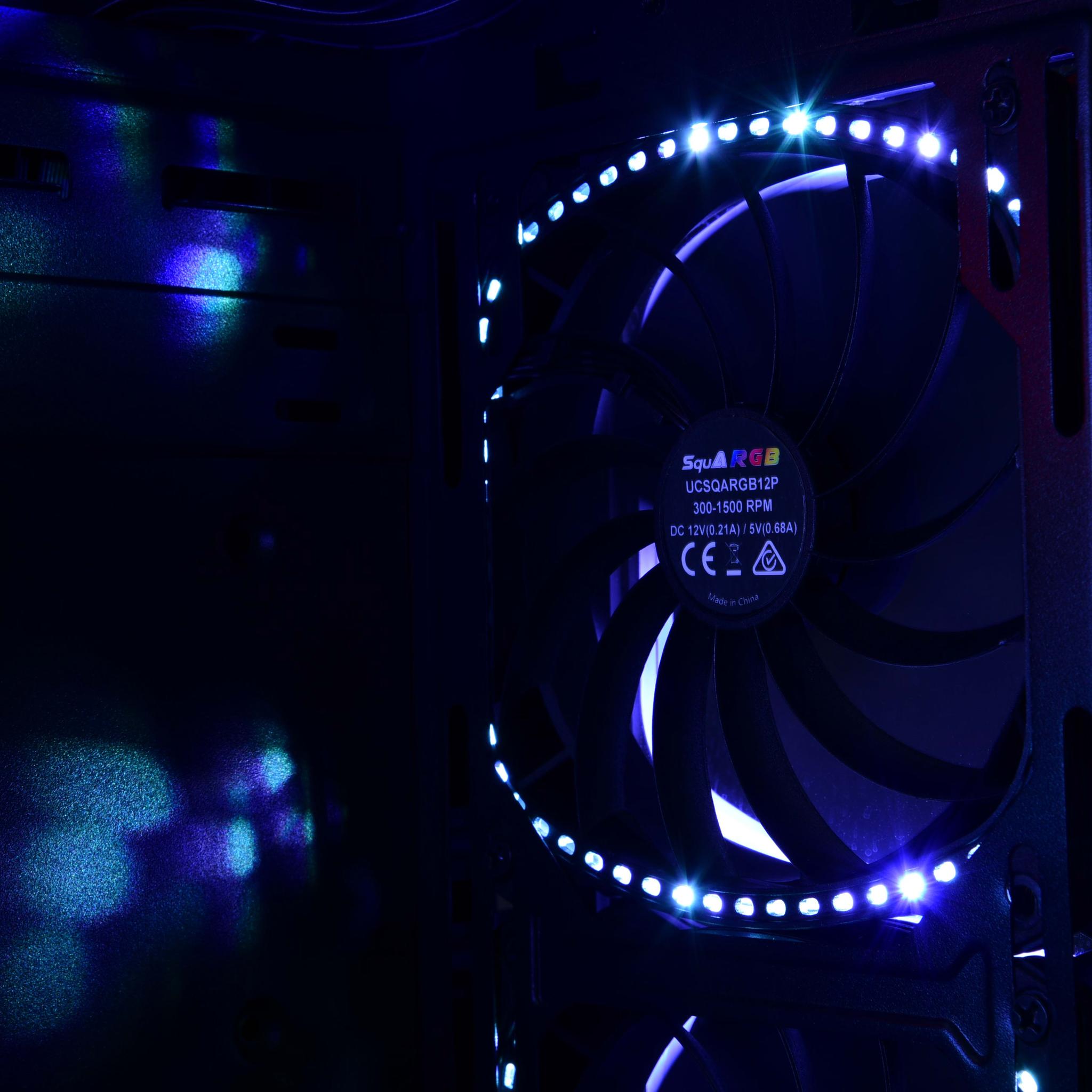 Enermax SquA RGB aRGB 120MM PWM Fan - Black (3-Pack)