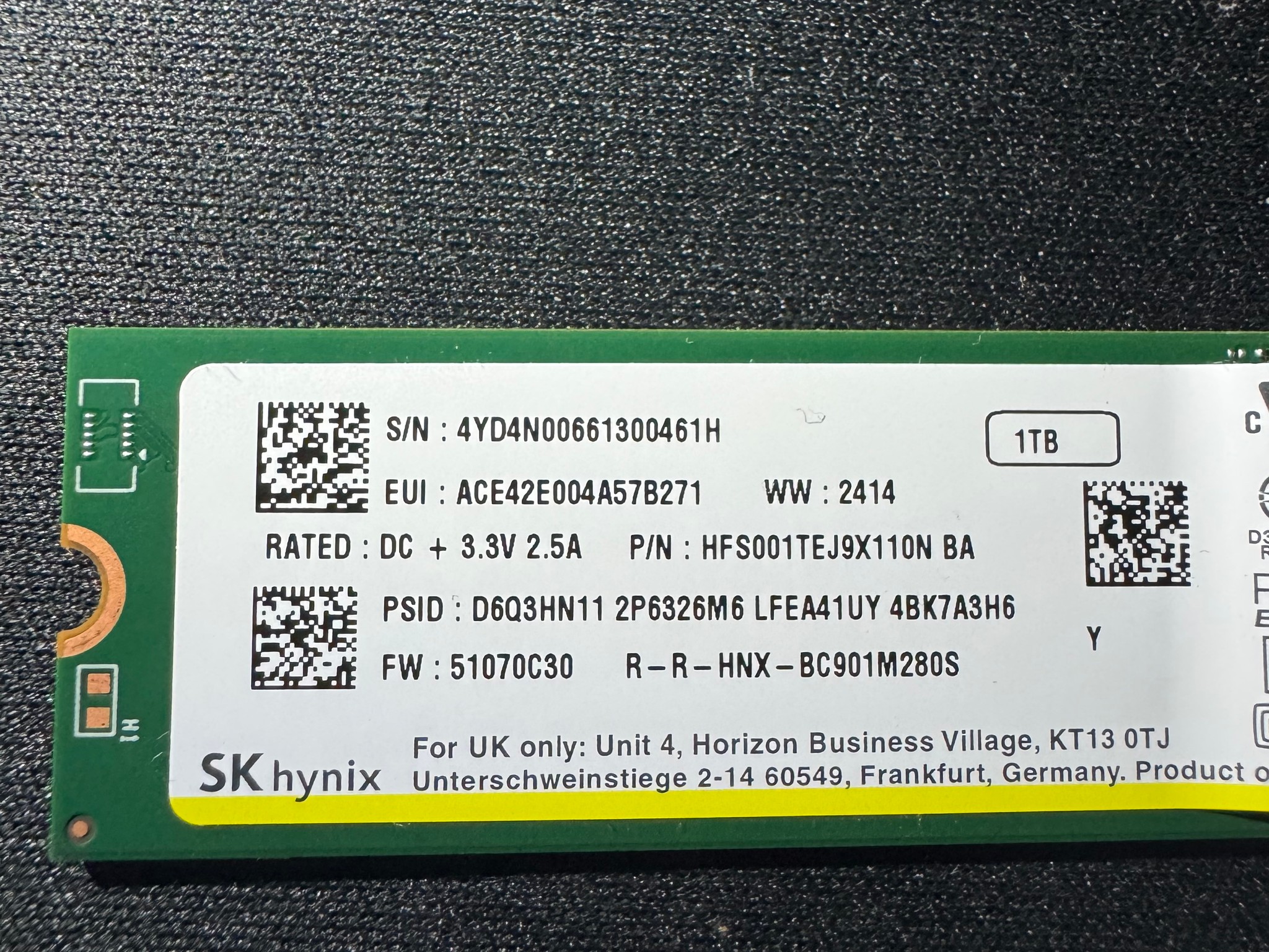 SK hynix BC901 1TB M.2 NVMe SSD