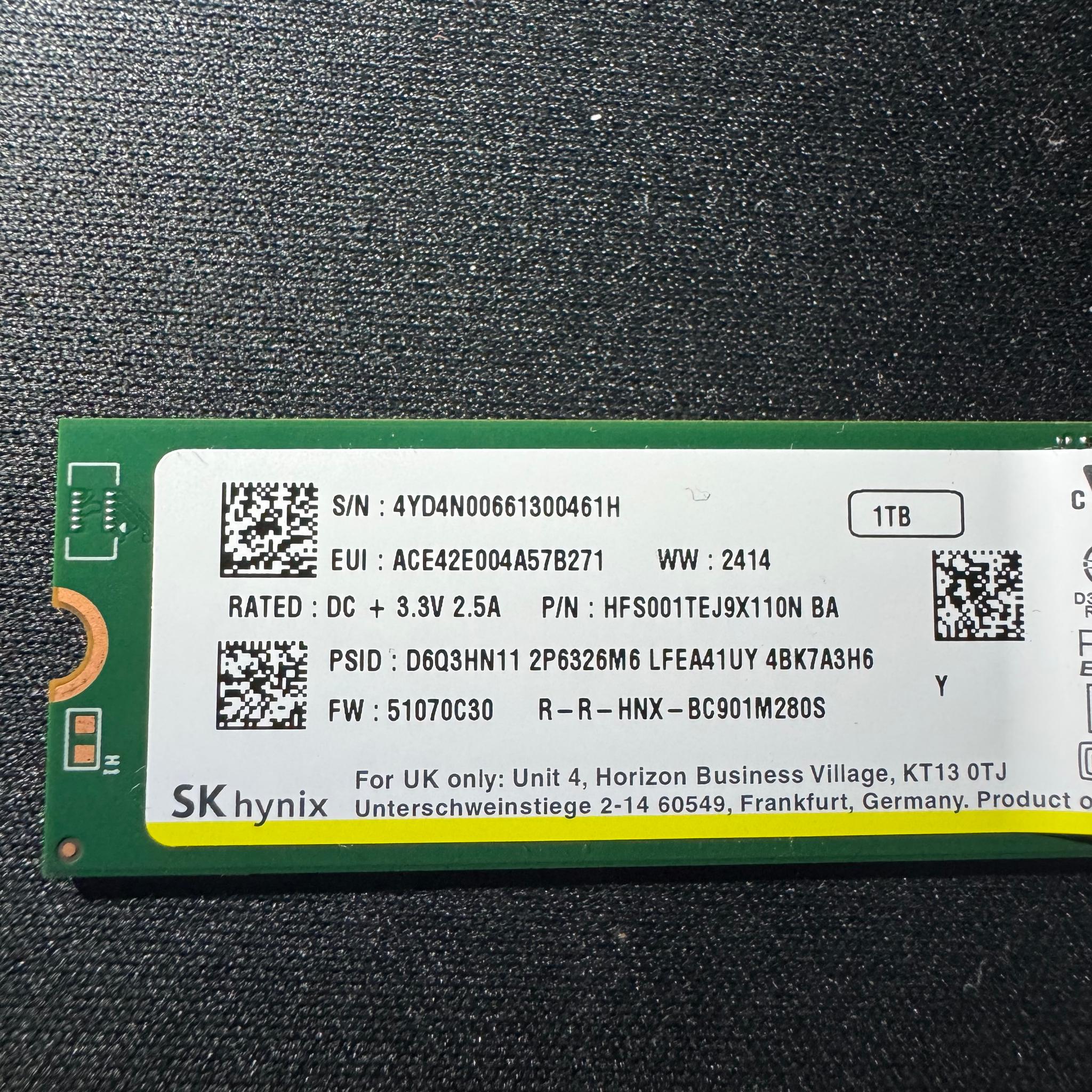 SK hynix BC901 1TB M.2 NVMe SSD