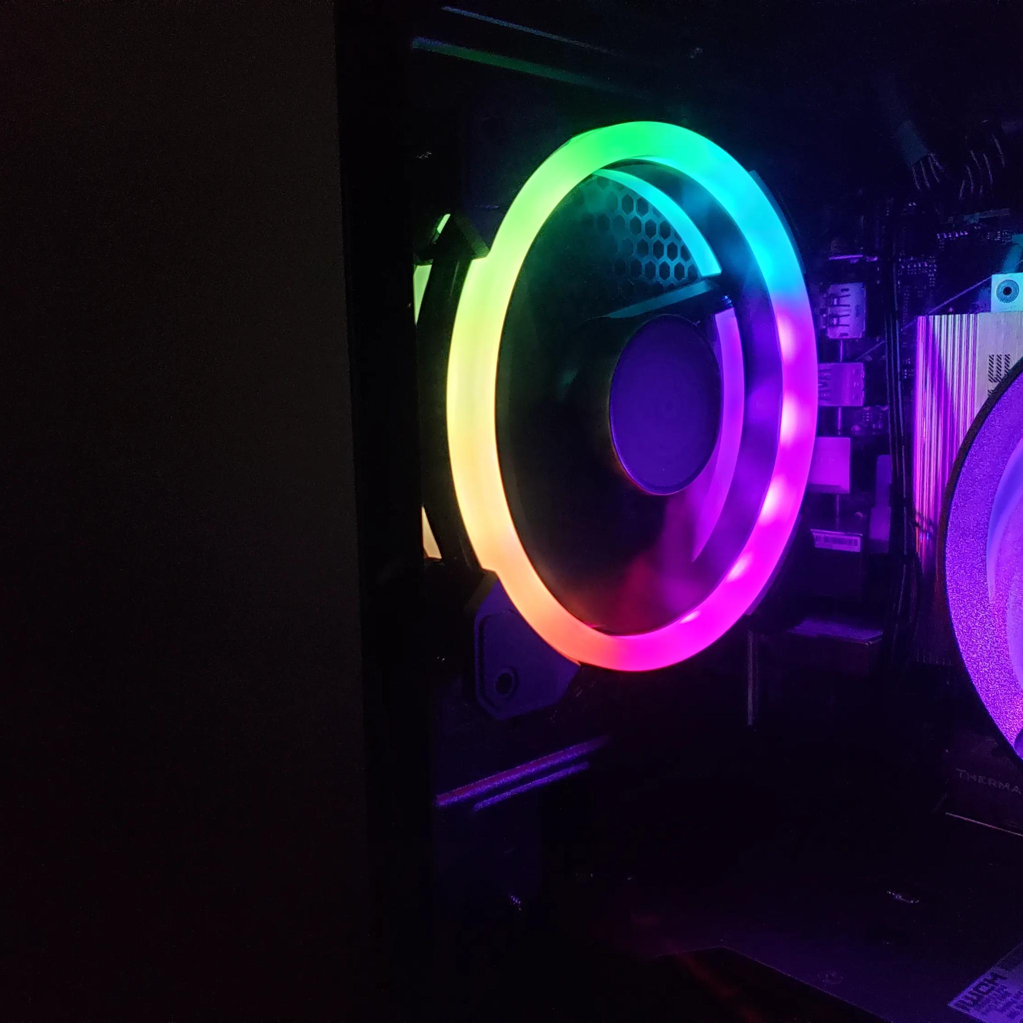 Cooler Master 120mm ARGB case fans, 3-pin, 1200 RPM, 12V/0.6A - LOT of 4 fans