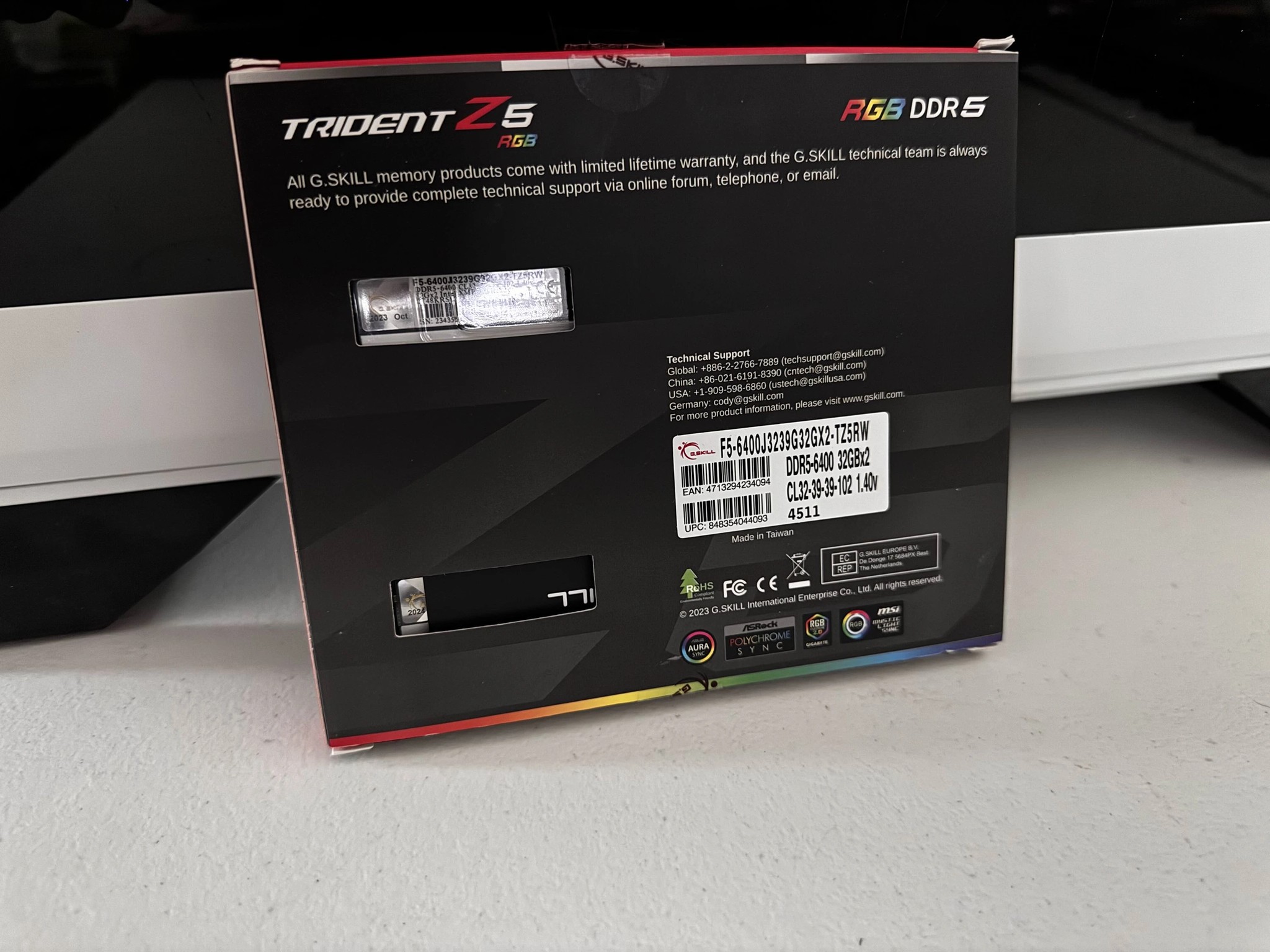 G.SKILL Trident Z5 RGB Series DDR5 RAM 64GB (2x32GB) 6400MT/s CL32