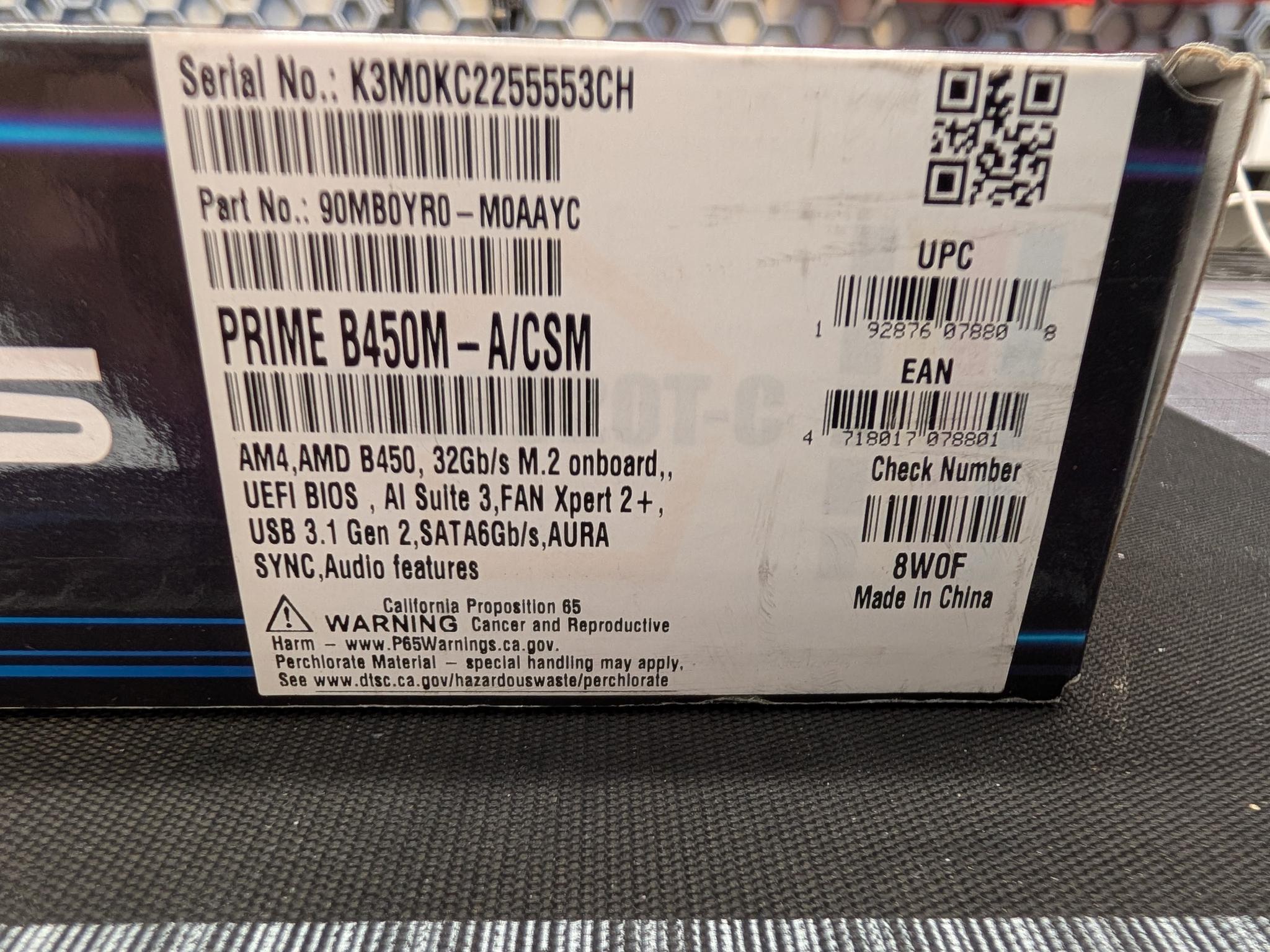 ASUS PRIME B450M-A/CSM AM4 Micro-ATX Motherboard