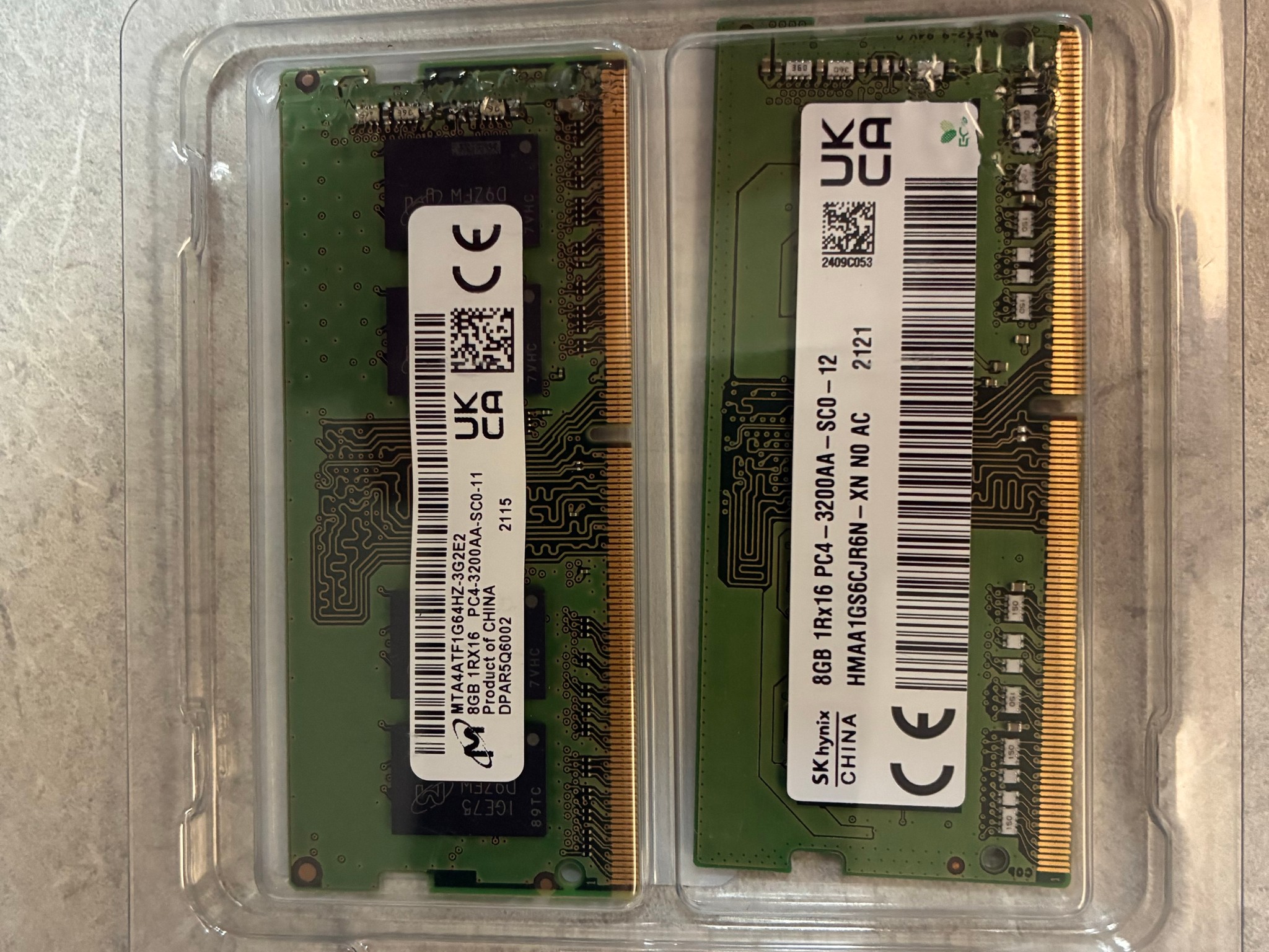 2x8GB Mixed RAM, 3200MHz SODIMM