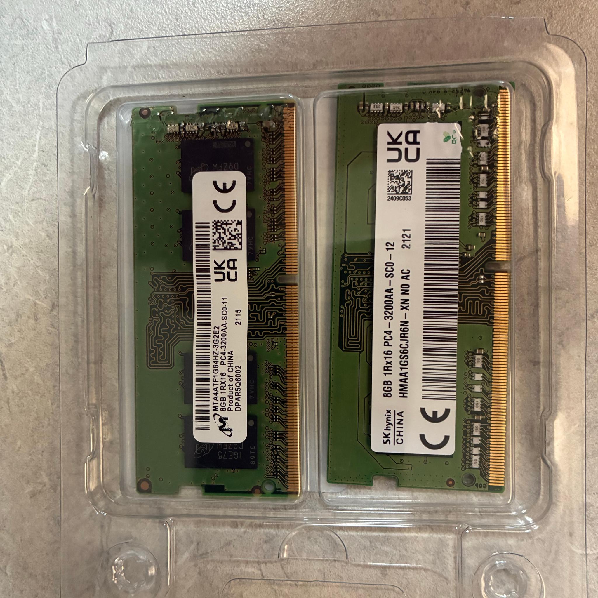 2x8GB Mixed RAM, 3200MHz SODIMM