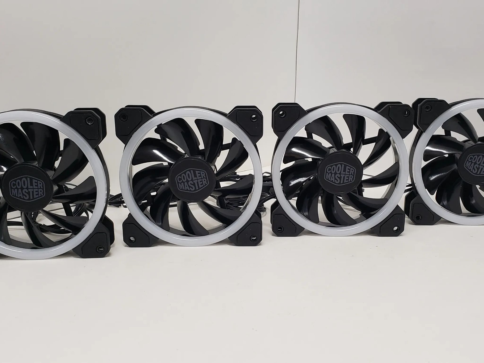 Cooler Master 120mm ARGB case fans, 3-pin, 1200 RPM, 12V/0.6A - LOT of 4 fans