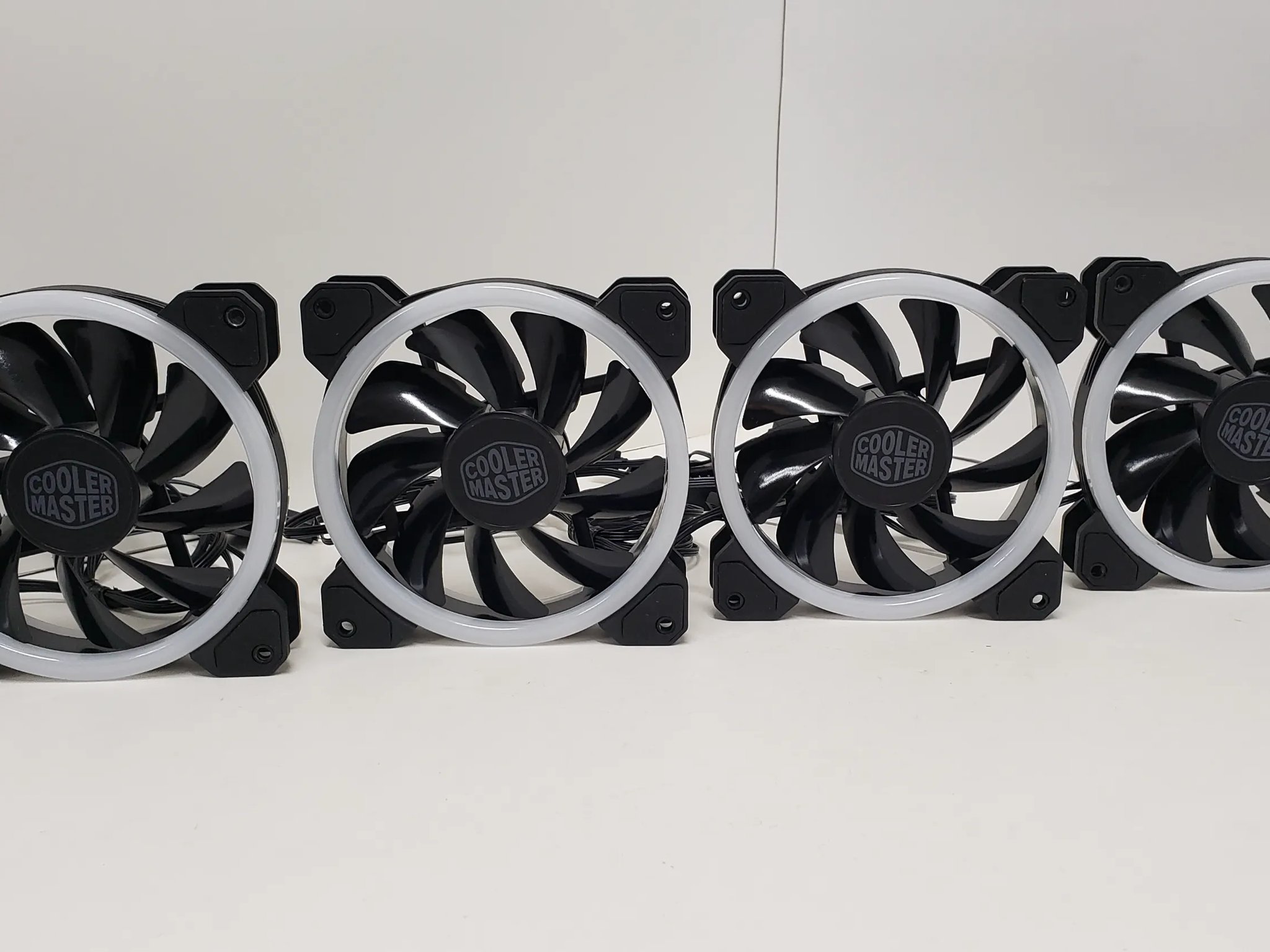 Cooler Master 120mm ARGB case fans, 3-pin, 1200 RPM, 12V/0.6A - LOT of 4 fans