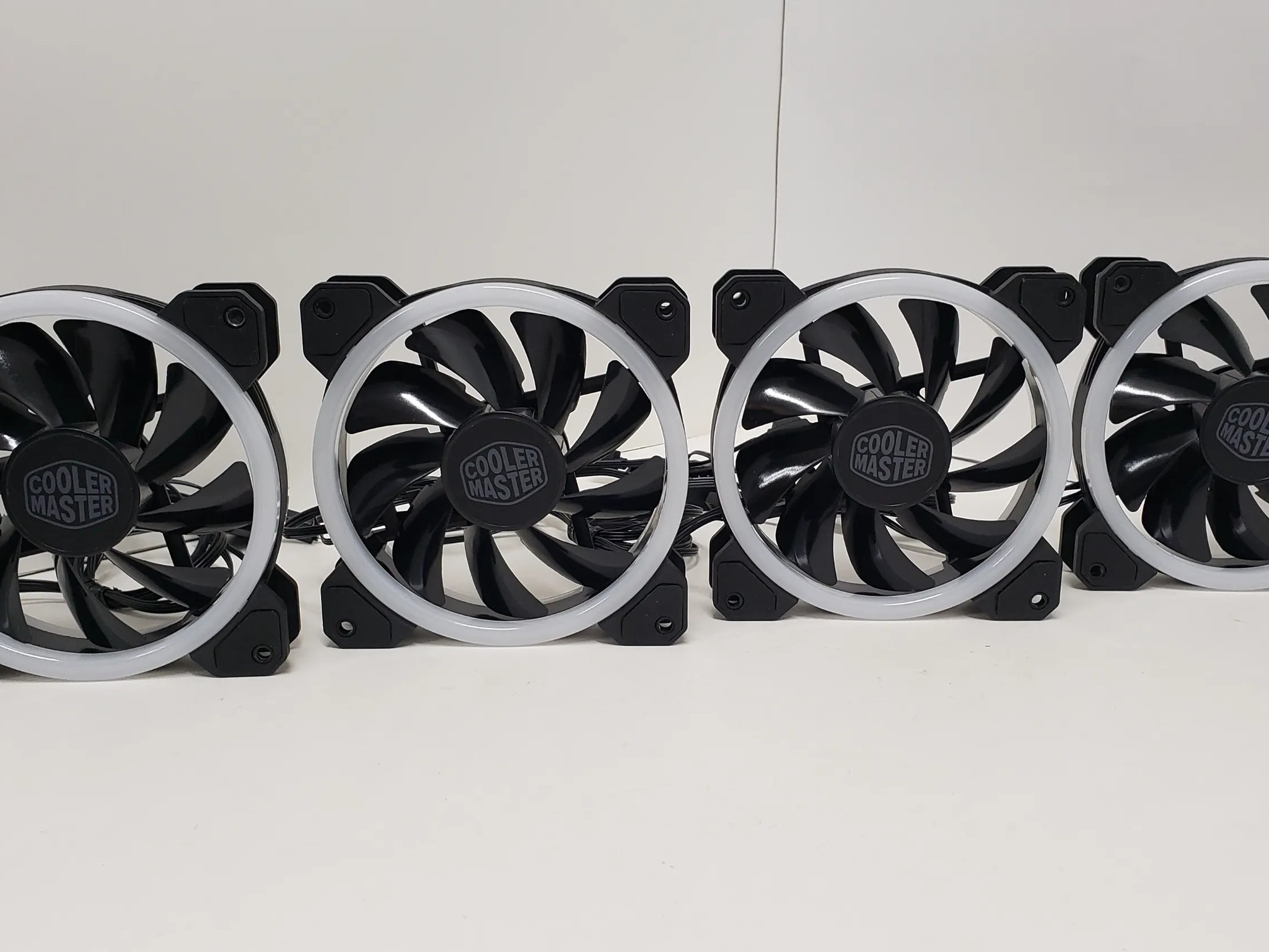 Cooler Master 120mm ARGB case fans, 3-pin, 1200 RPM, 12V/0.6A - LOT of 4 fans