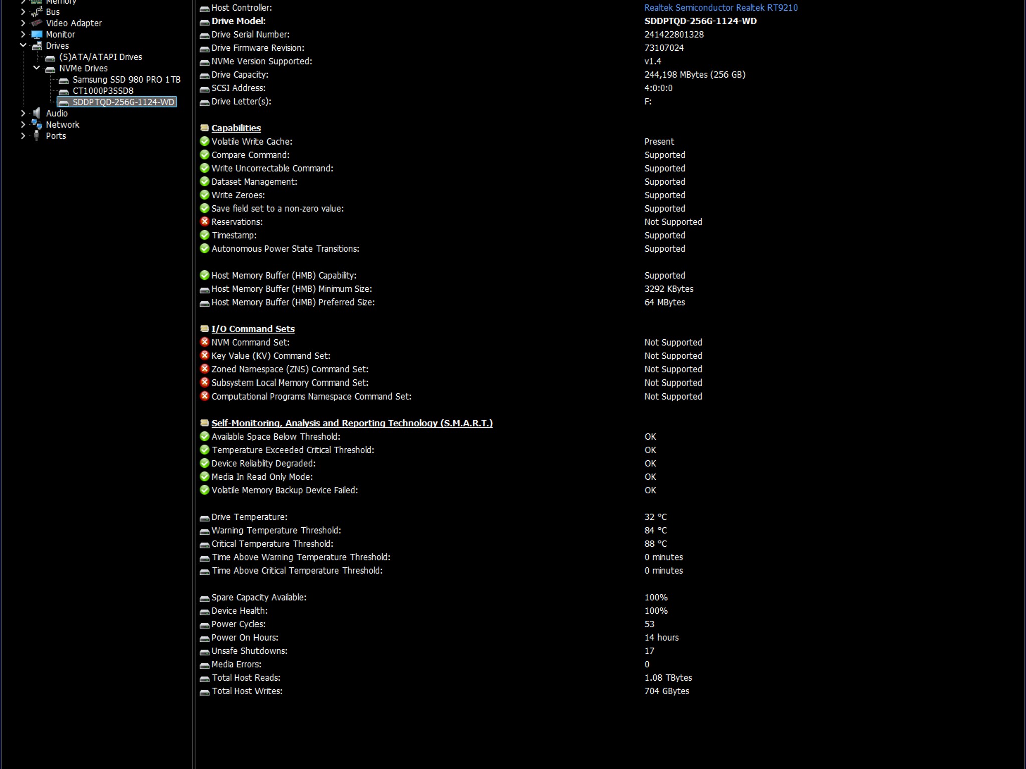 256GB M.2 2230 NVMe PCIe Gen 4 SSD (OEM Microsoft Surface Pro 10 Business) Western Digital / SanDisk