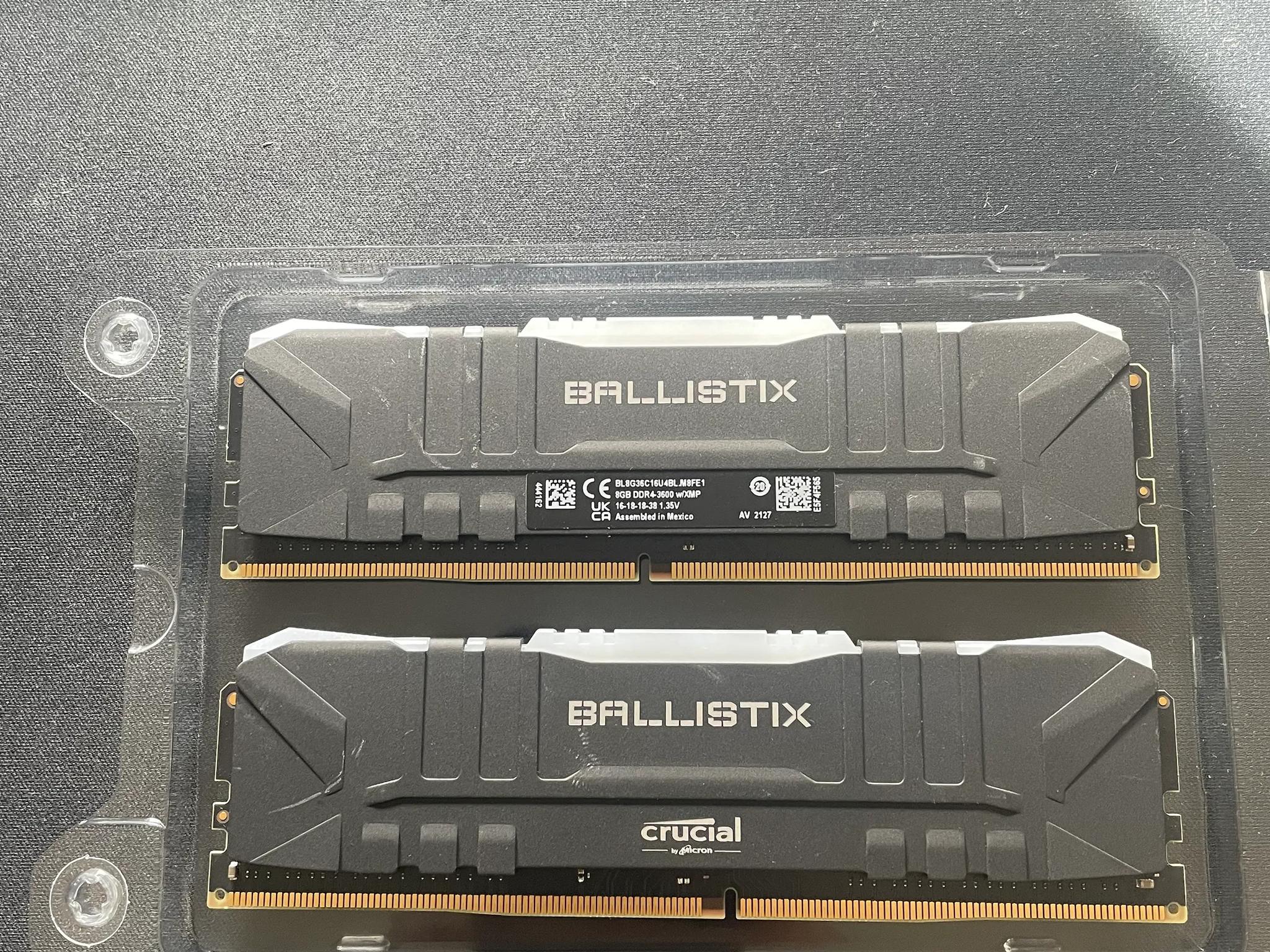 Crucial Ballistix RGB 16 GB (2 x 8) Memory Kit DDR4-3600 *Great Condition*