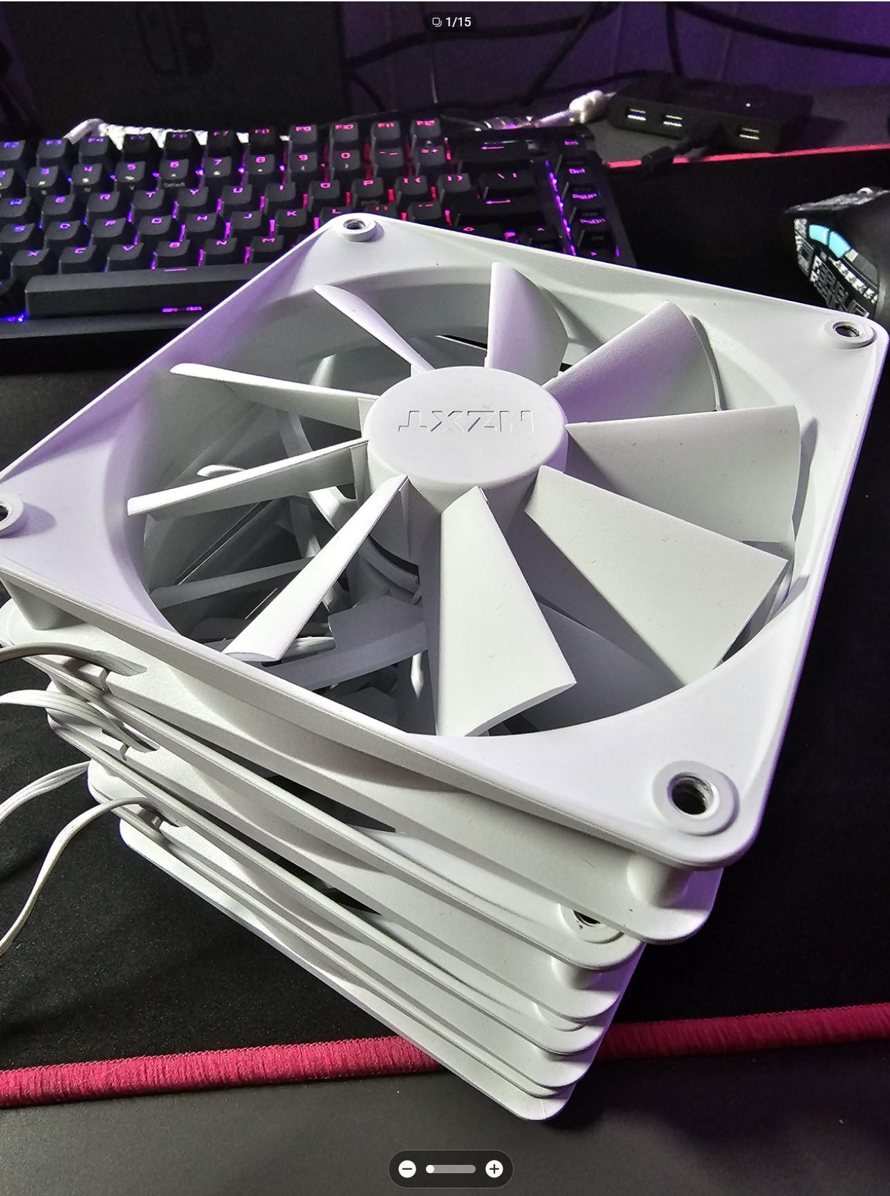 NZXT F120Q 120mm Quiet Airflow White Fan, Set of 4