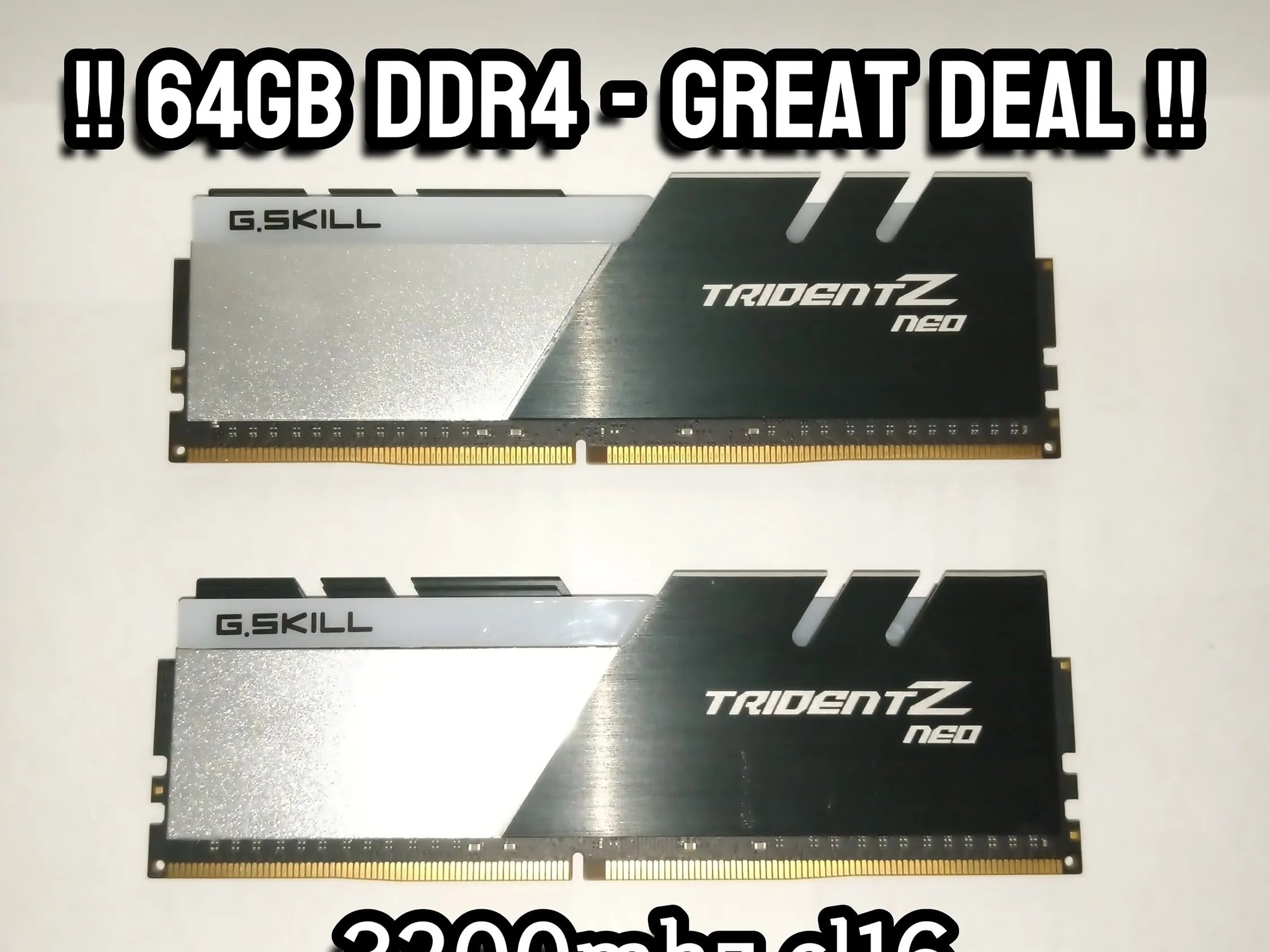G.SKILL Trident Z Neo 64GB (2x32GB) 3200MHz CL16 DDR4