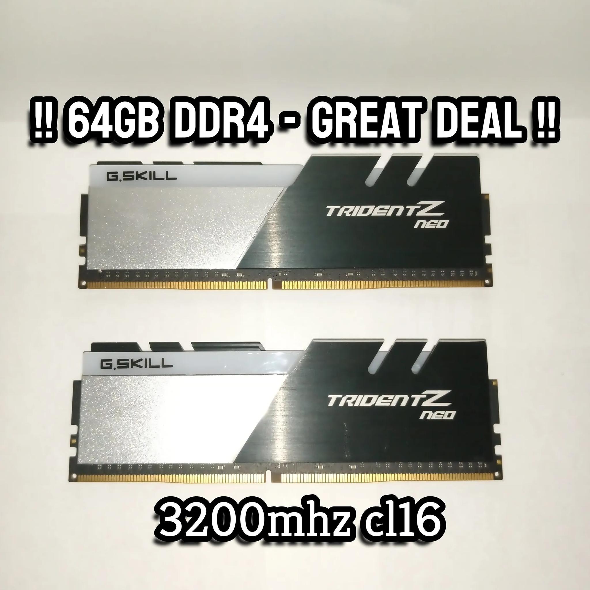 G.SKILL Trident Z Neo 64GB (2x32GB) 3200MHz CL16 DDR4