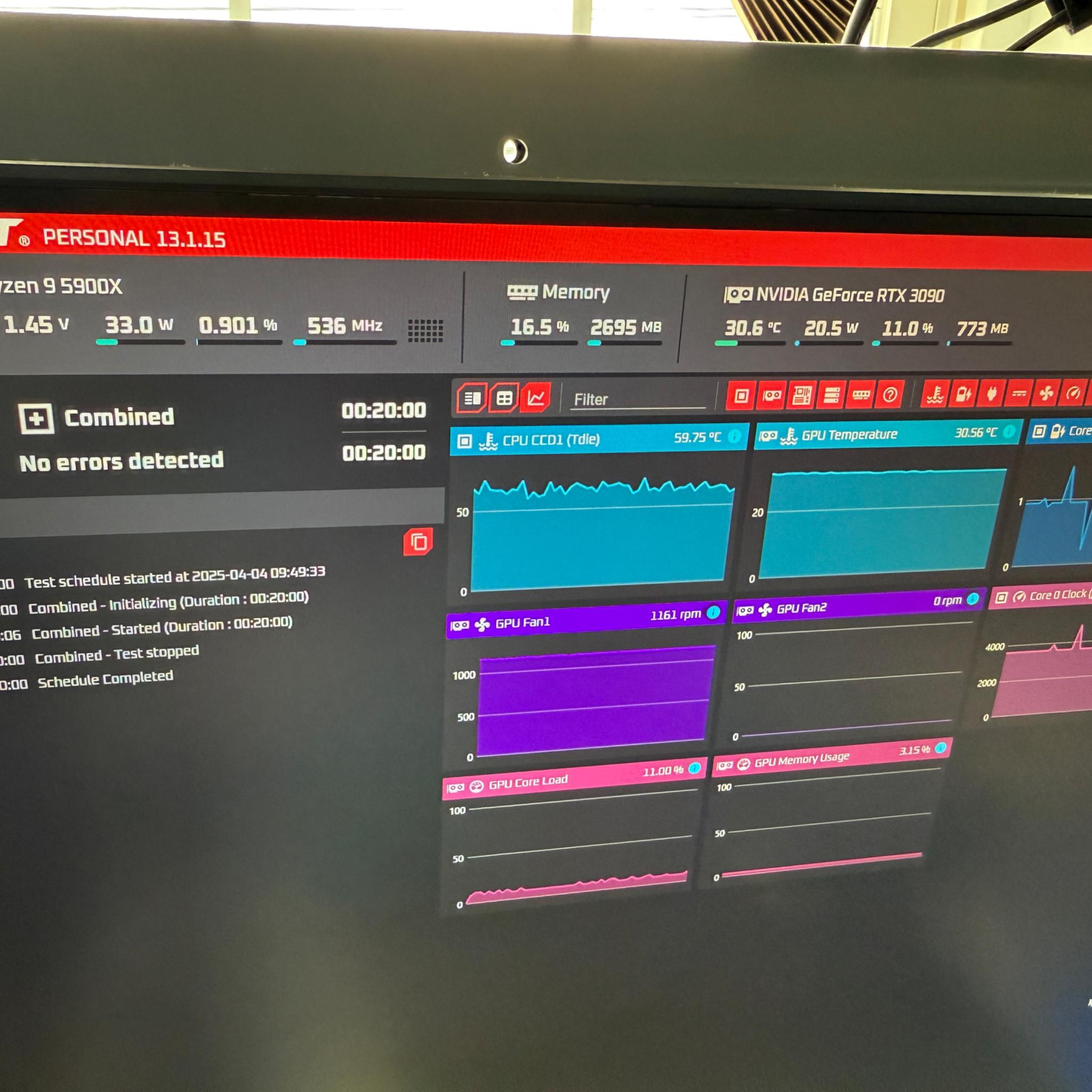 HP Omen 30L Gaming Desktop Ryzen 9 5900X RTX 3090 16GB RAM