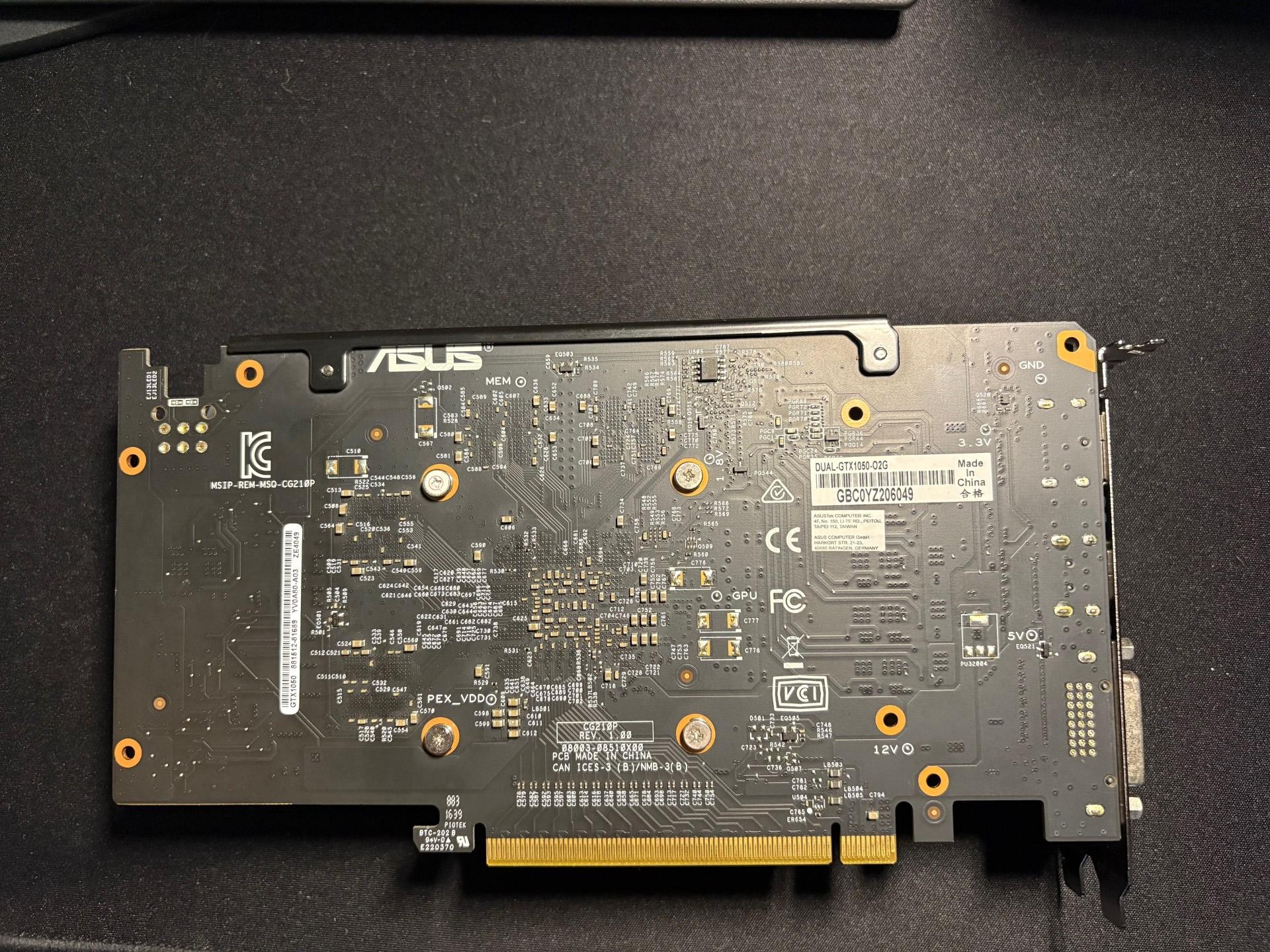 White ASUS GTX 1050 2GB *TESTED AND WORKING*