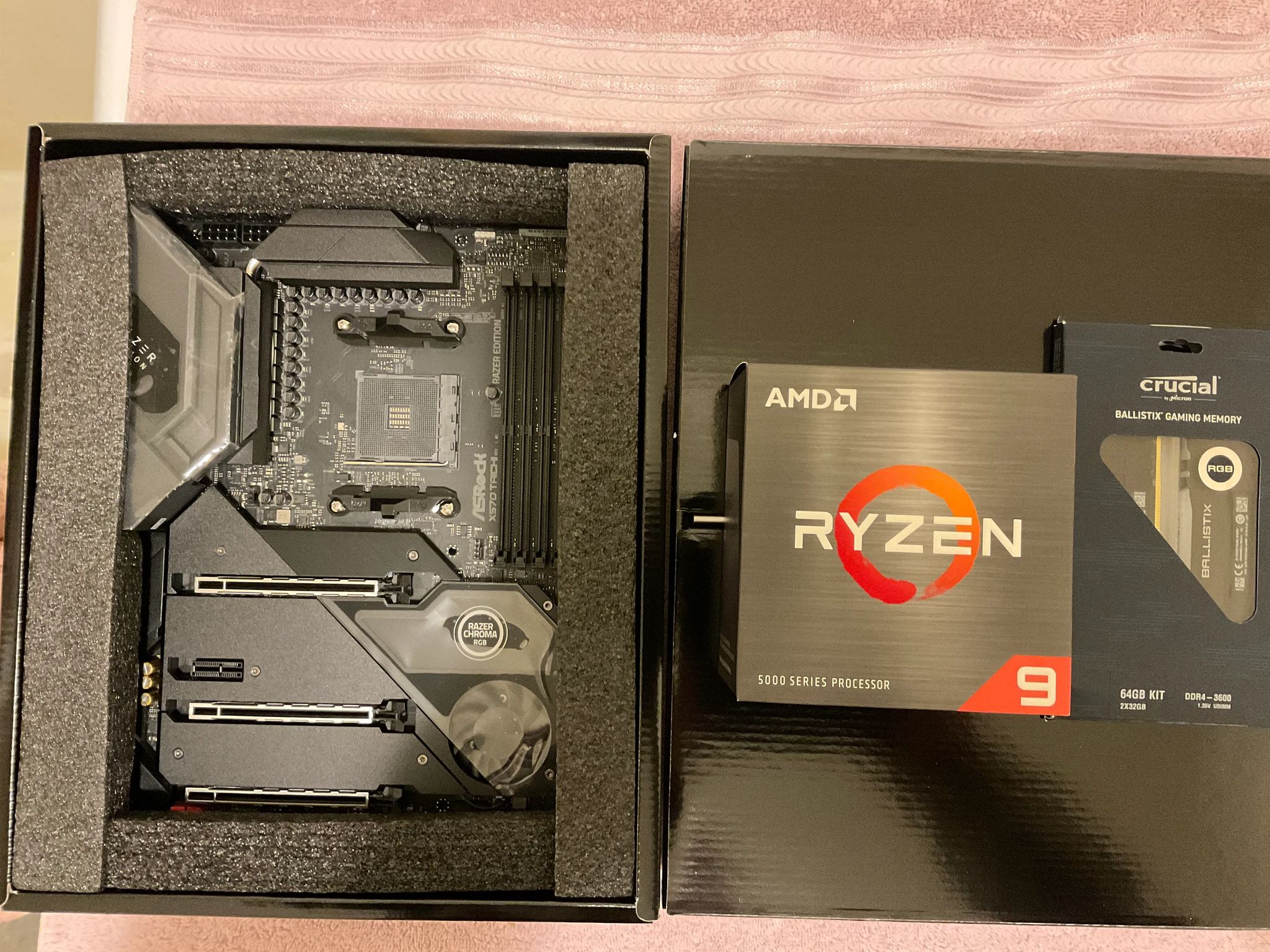 ASRock X570 Taichi Razer Edition Motherboard|Ryzen 9 5950X CPU|Crucial Ballistix DDR4 64GB kit