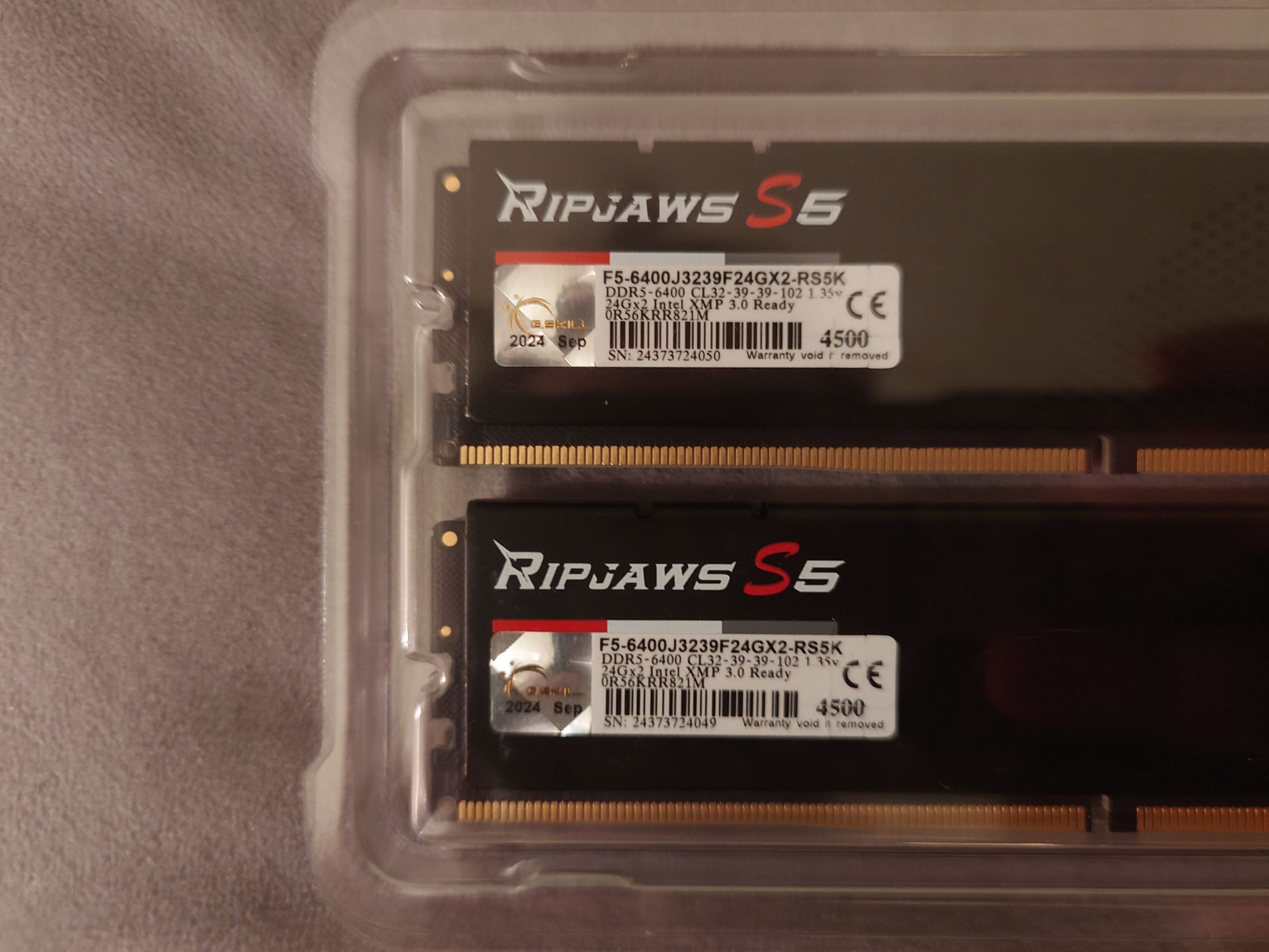 G.Skill Ripjaws DDR5 Ram 48GB Kit 2x24GB sticks 6400MT/s CL32 - Black